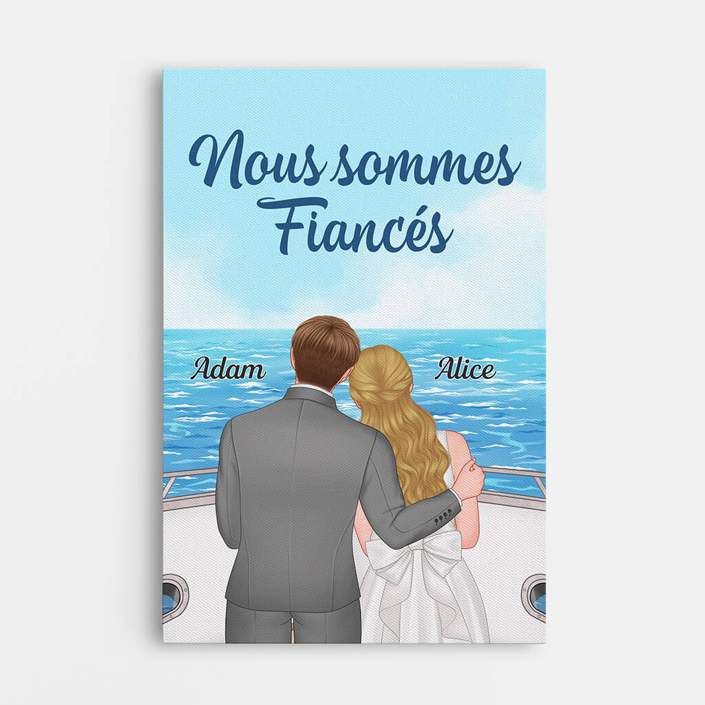 Toile Personnalisée Couple - Nous Sommes Fiancés