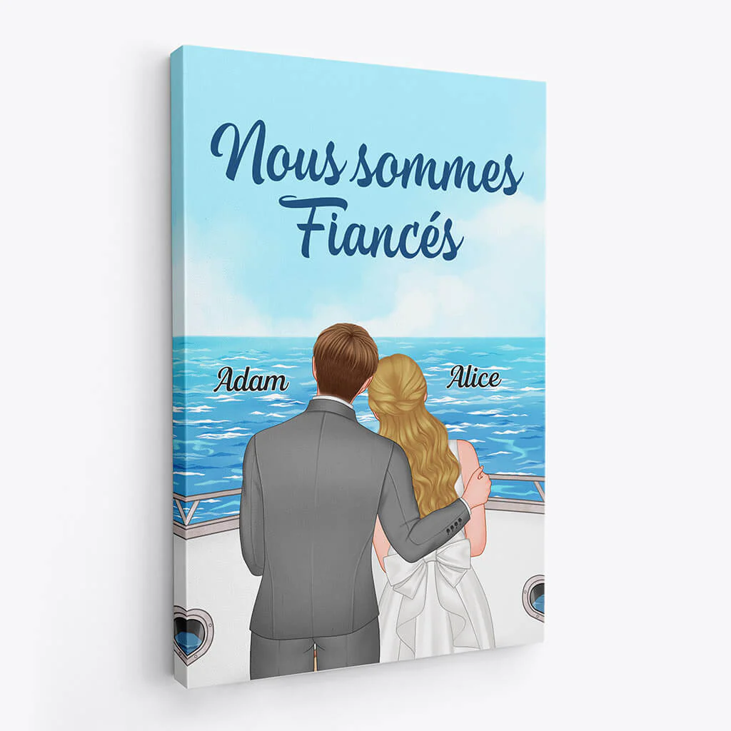 Toile Personnalisée Couple - Nous Sommes Fiancés - Image 2