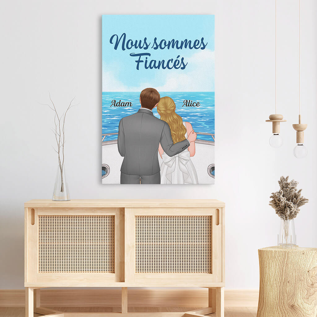 Toile Personnalisée Couple - Nous Sommes Fiancés - Image 3