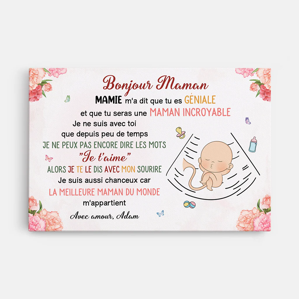 Toile Fete Des Meres | Bébé Dans Le Ventre Personnalisé