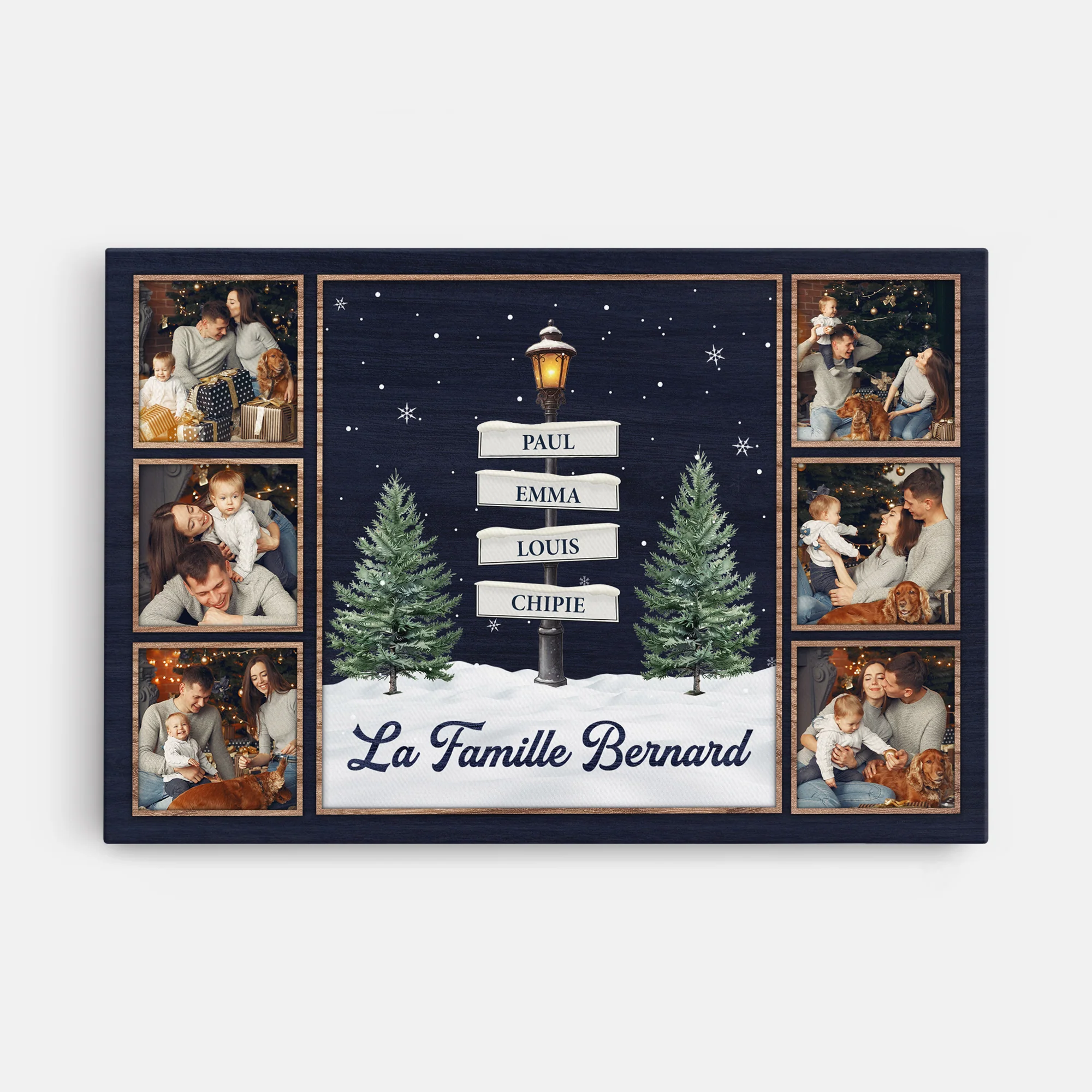 Toile Personnalisée Photo - Joyeux Noël À Toute La Famille