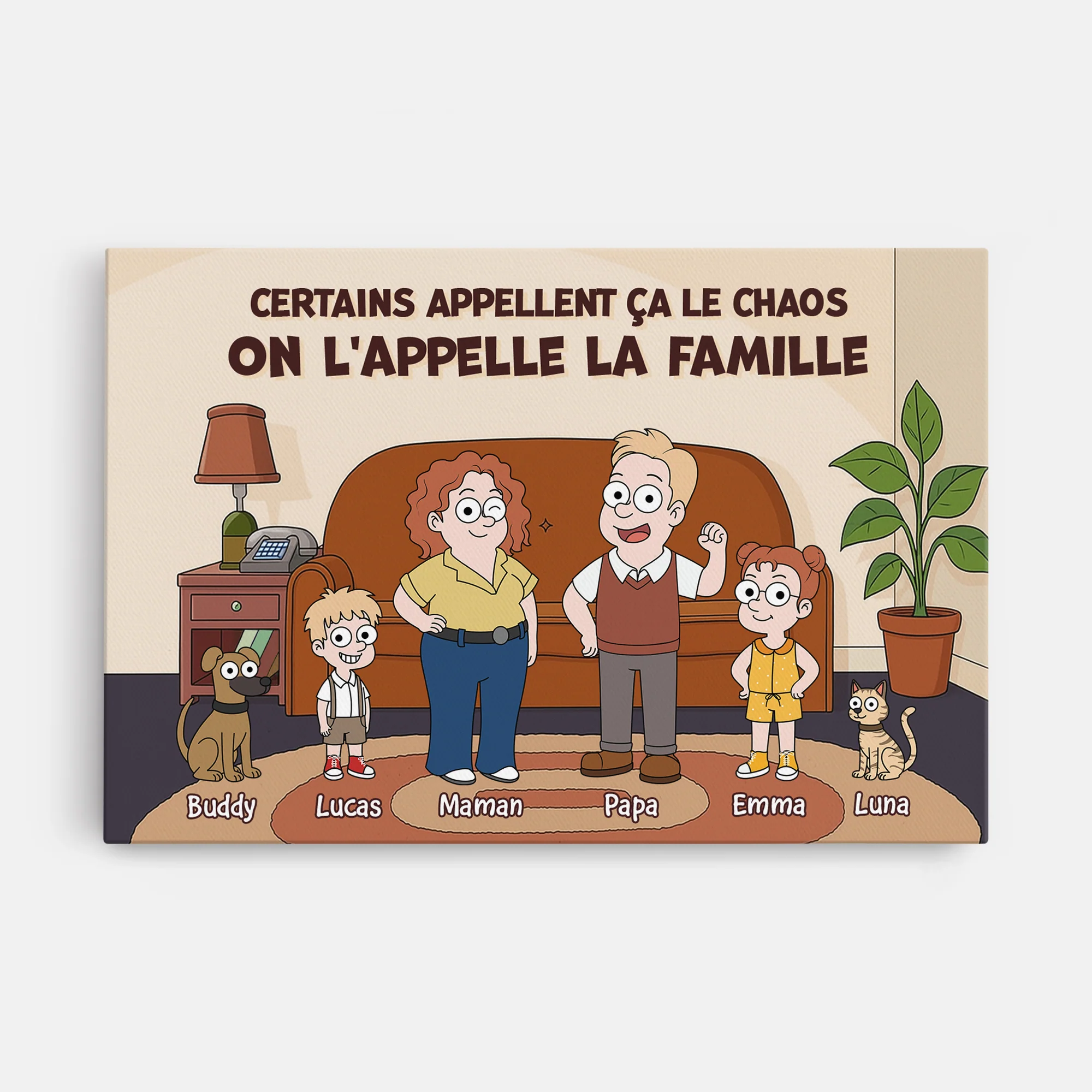 Toile Personnalisé Drôle - On Appelle La Famille