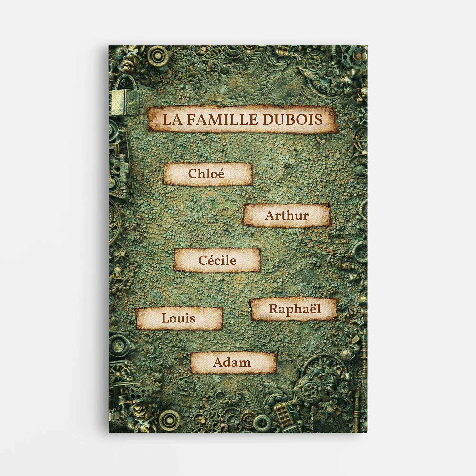 Toile Personnalisé Famille - Notre Famille Design Rétro