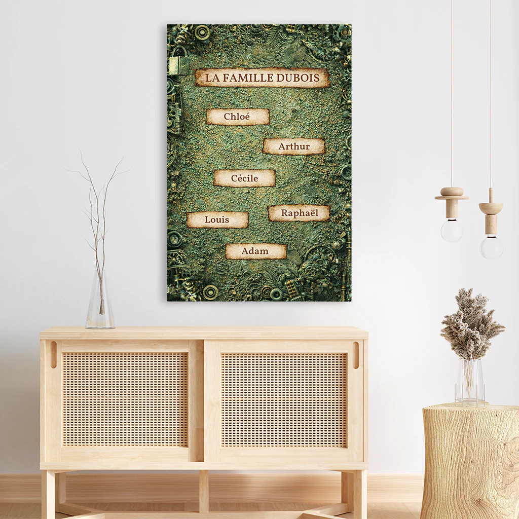 Toile Personnalisé Famille - Notre Famille Design Rétro - Image 3