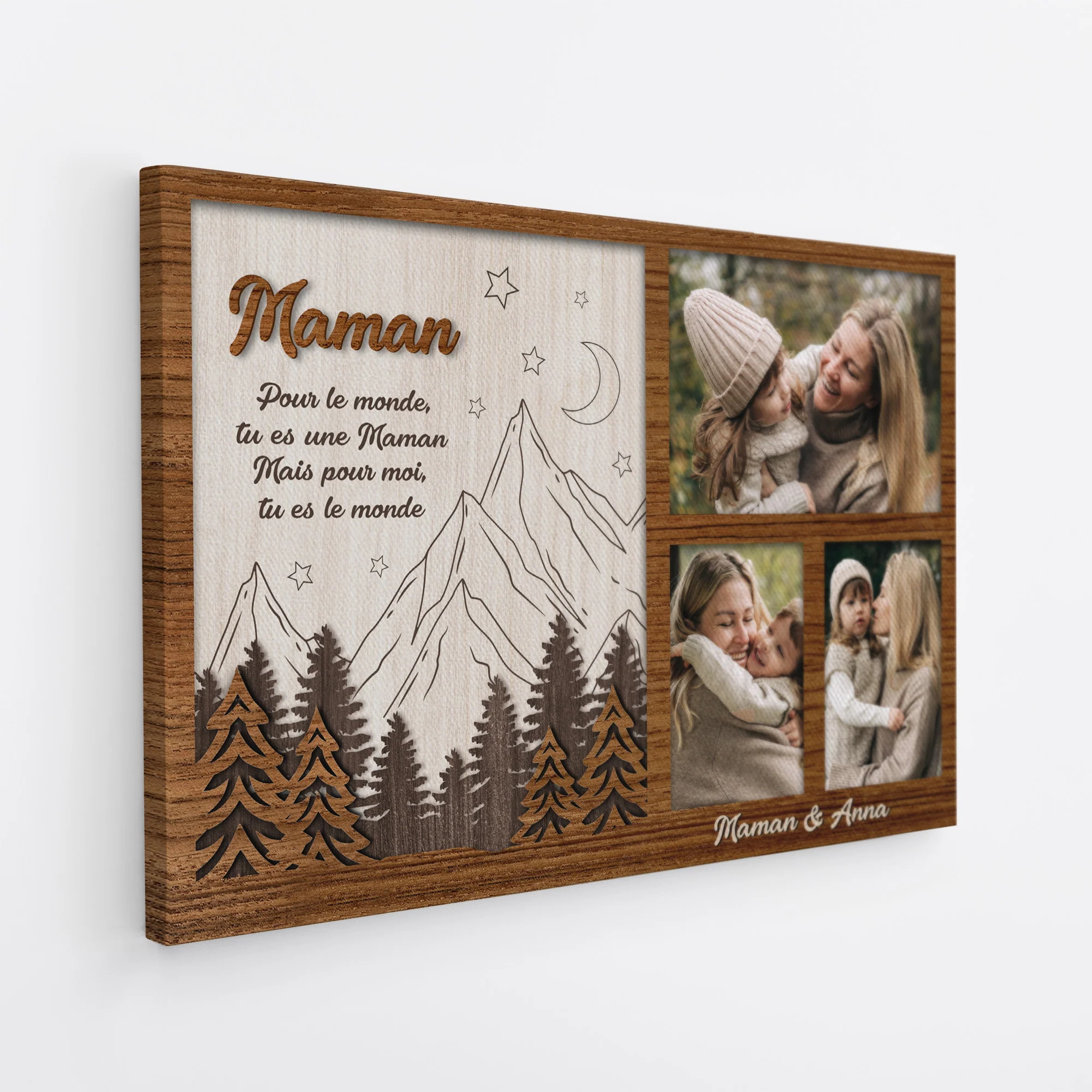 Toile Personnalisé Photo Pour Papa - Tu Es Le Monde - Version Forêt - Image 2
