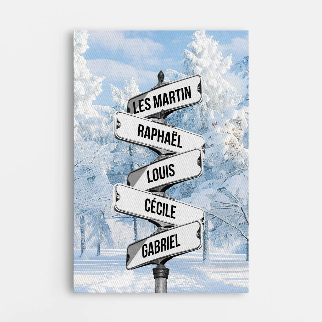 Toile Personnalisé Pour Famille - Noël En Forêt