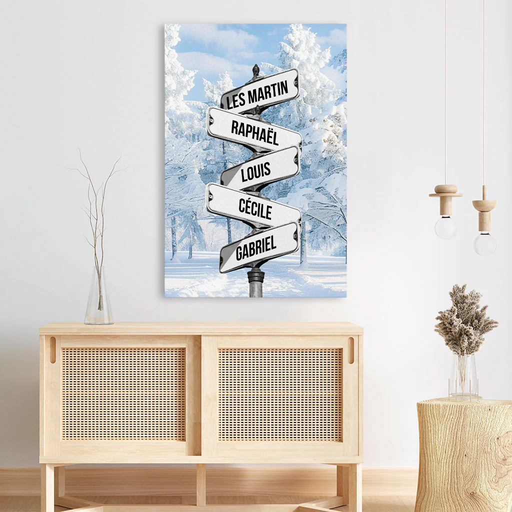 Toile Personnalisé Pour Famille - Noël En Forêt - Image 3