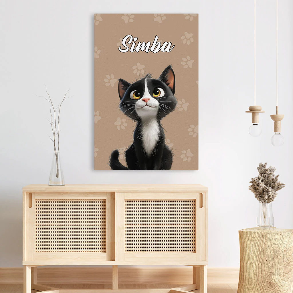 Toile Chat Personnalisé - Design Cartoon - Image 3