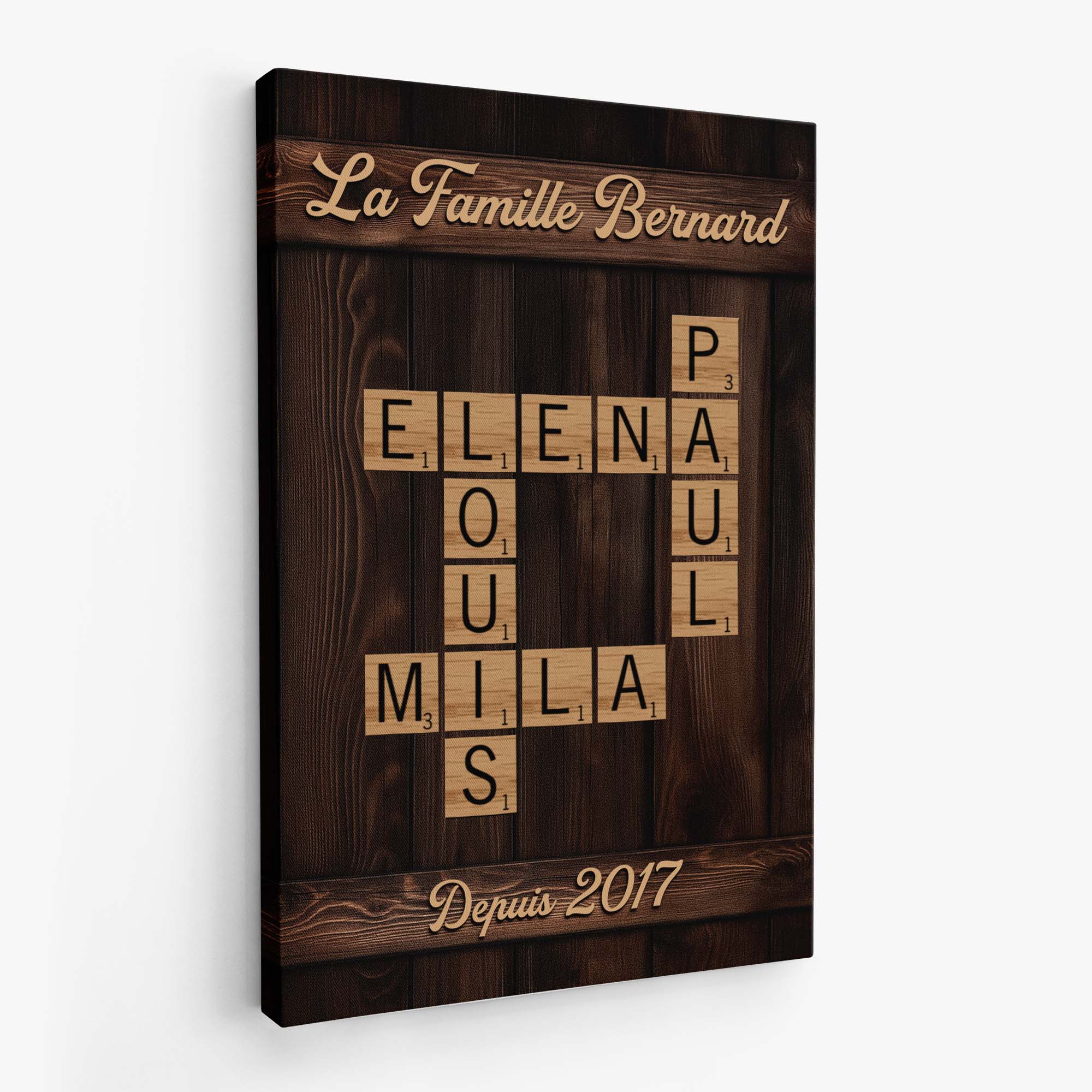 Toile Personnalisée Famille Avec Mots-Croisés - La Famille Depuis - Image 2