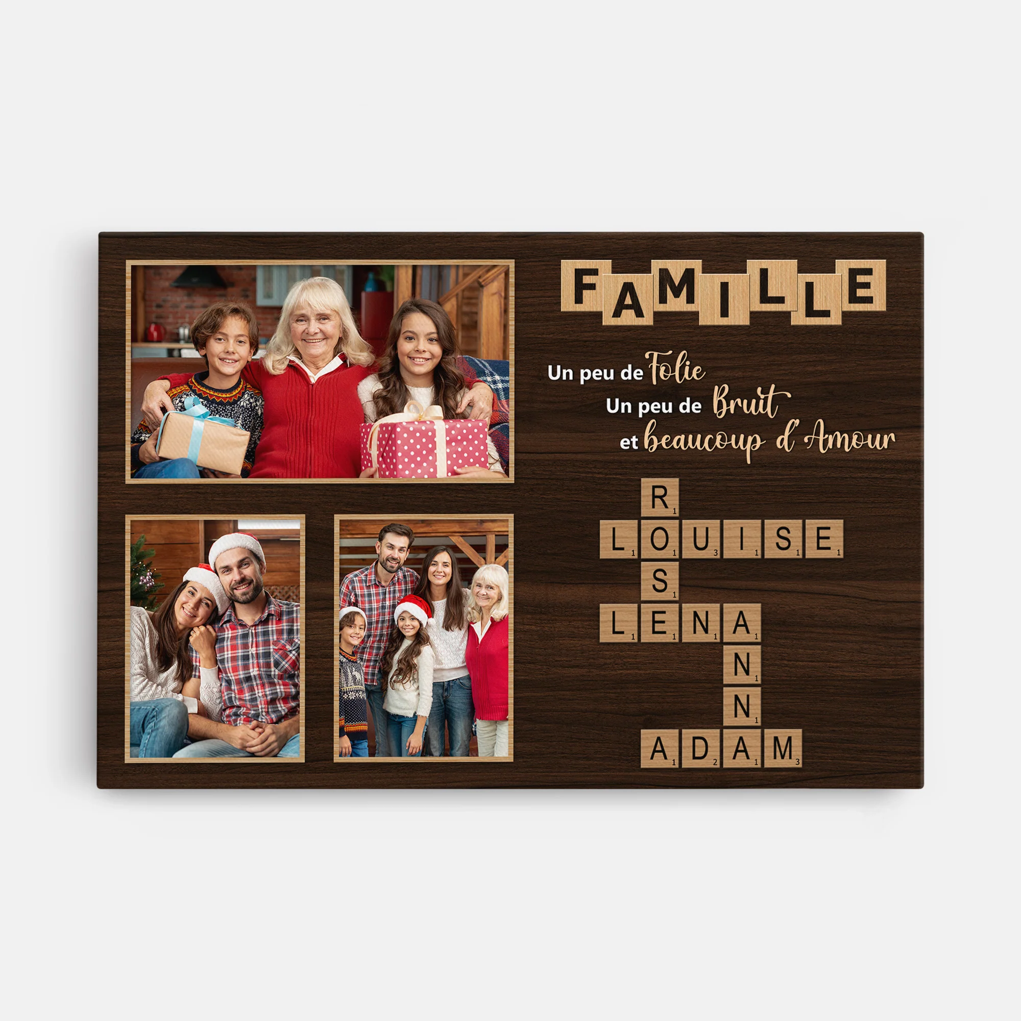 Toile Personnalisée Photo - La Famille Avec Mots-Croisés