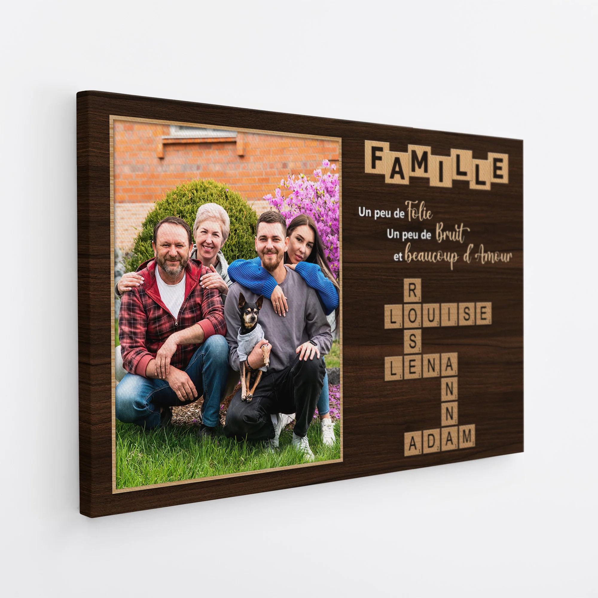 Toile Personnalisée Photo - La Famille Avec Mots-Croisés - Image 2