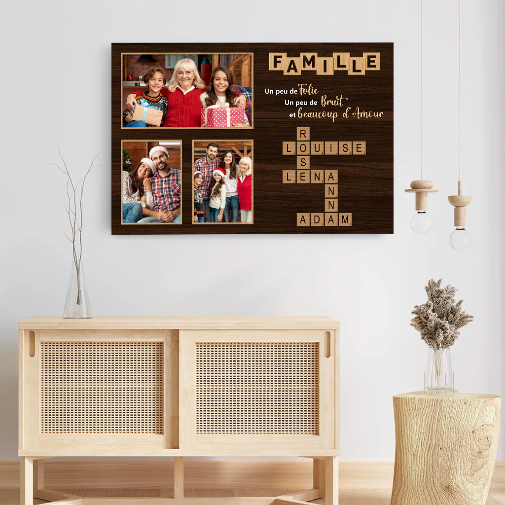 Toile Personnalisée Photo - La Famille Avec Mots-Croisés - Image 3