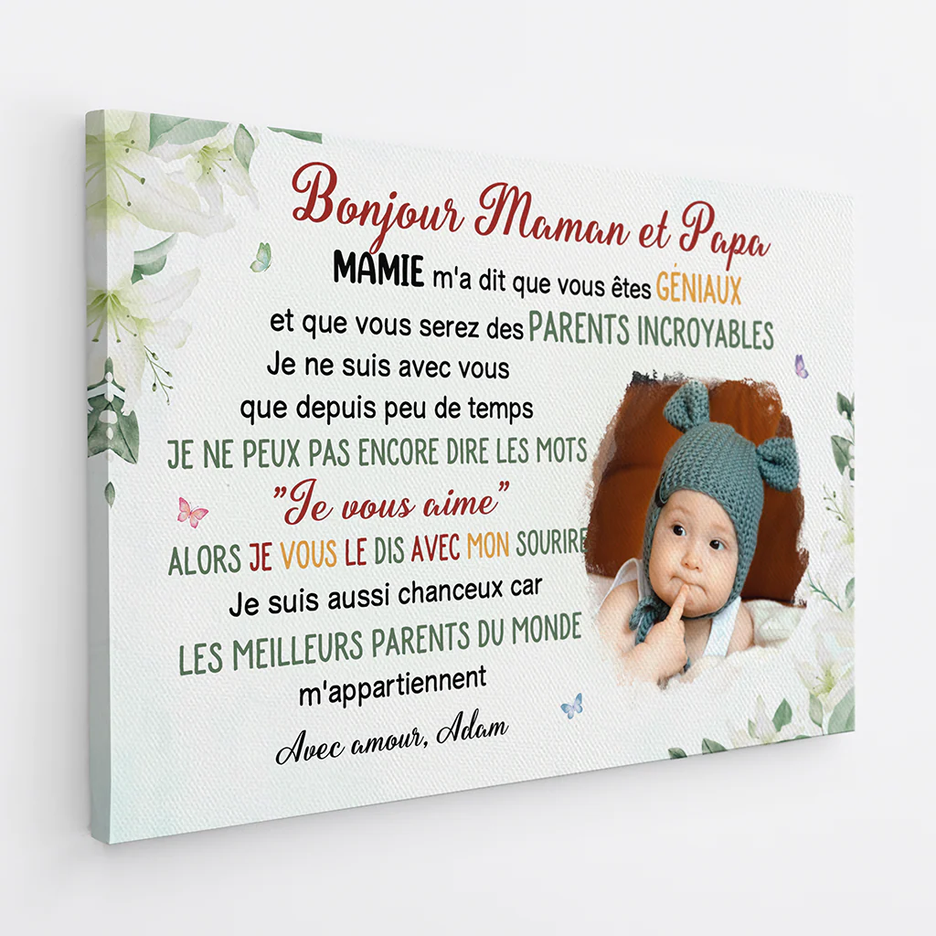 Toile Personnalisée Photo - Bonjour Papa - Image 2