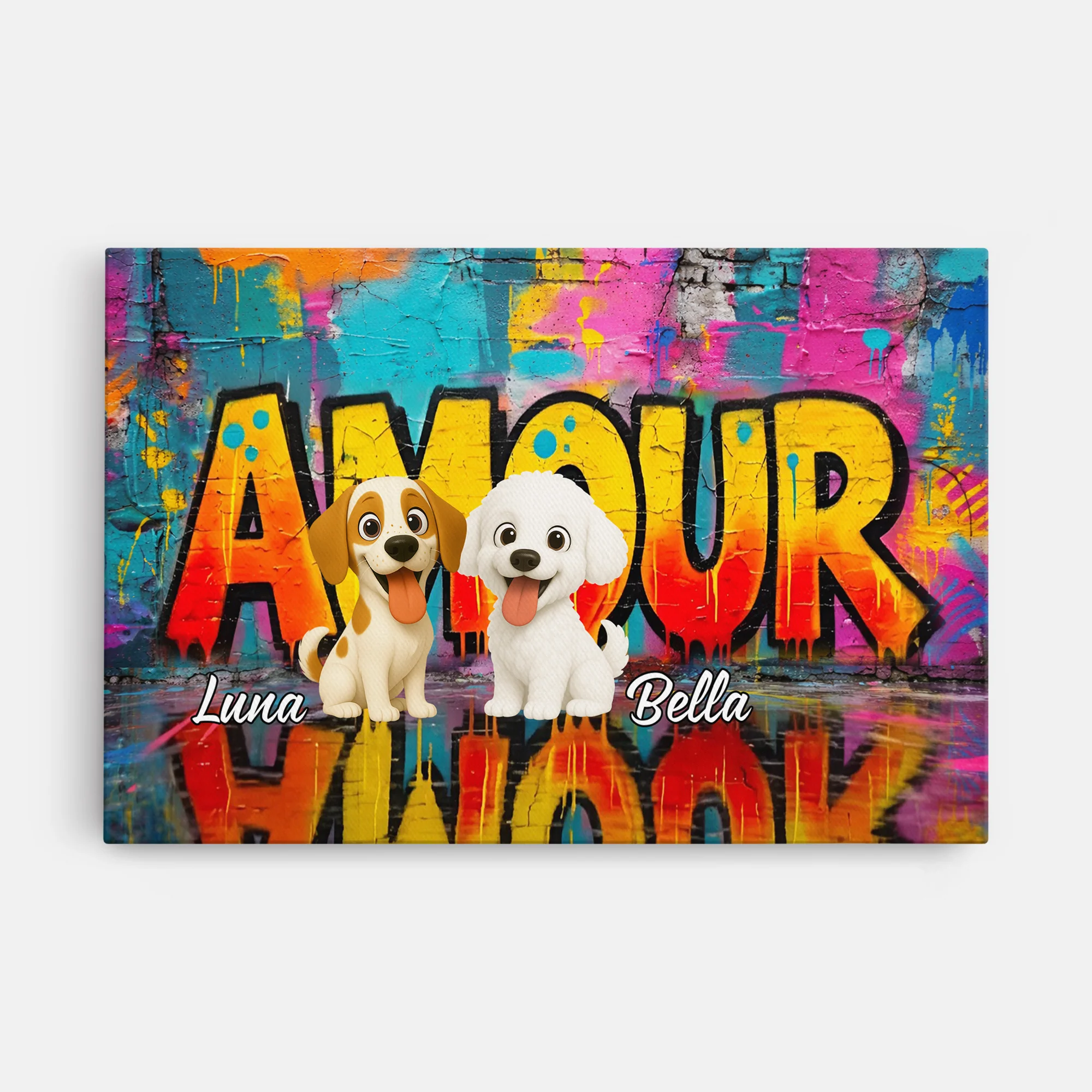 Toile Personnalisée Chien - Mon Petit Chien Style Art Urbain