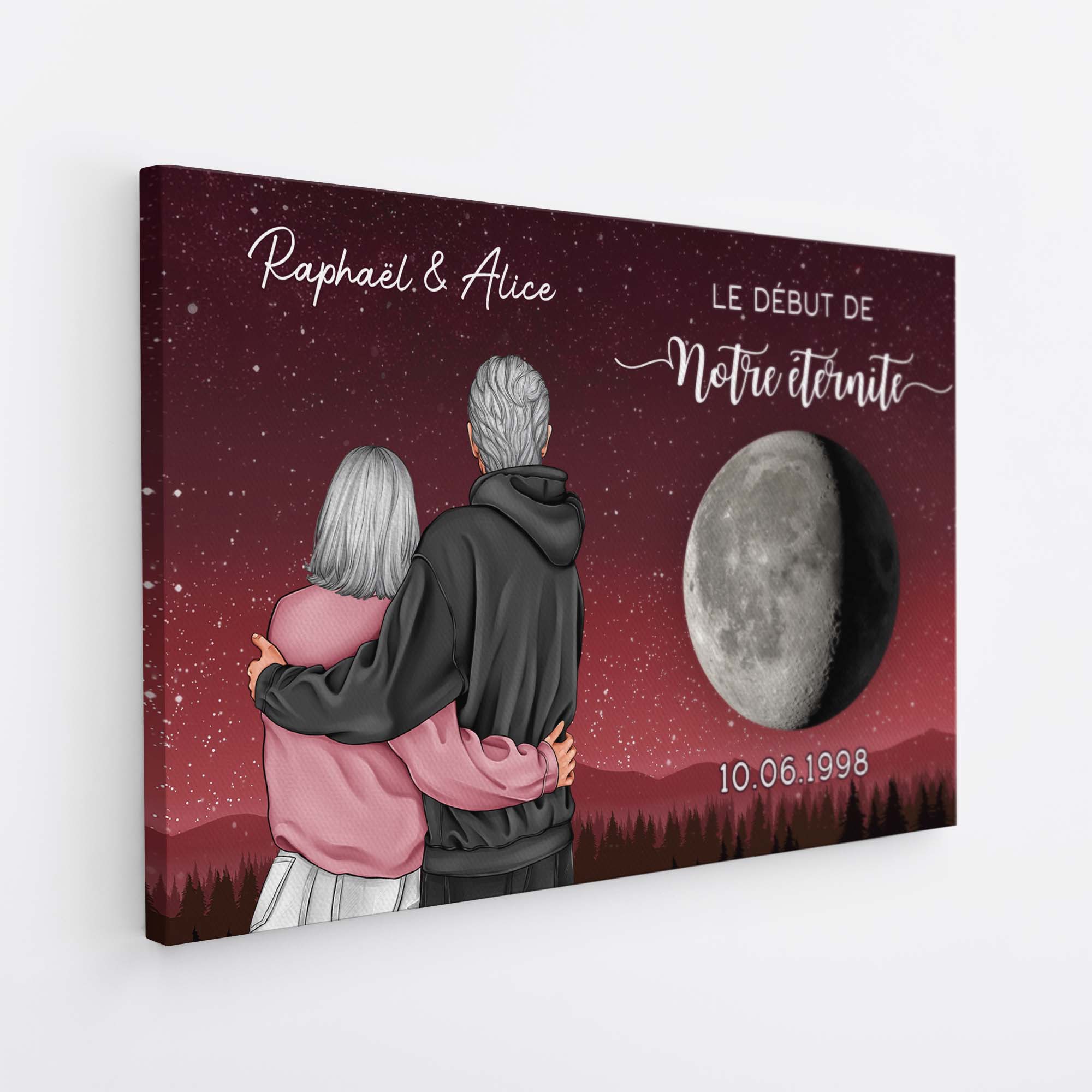 Toile Personnalisée - Phase De La Lune Début De Notre Éternité - Image 2