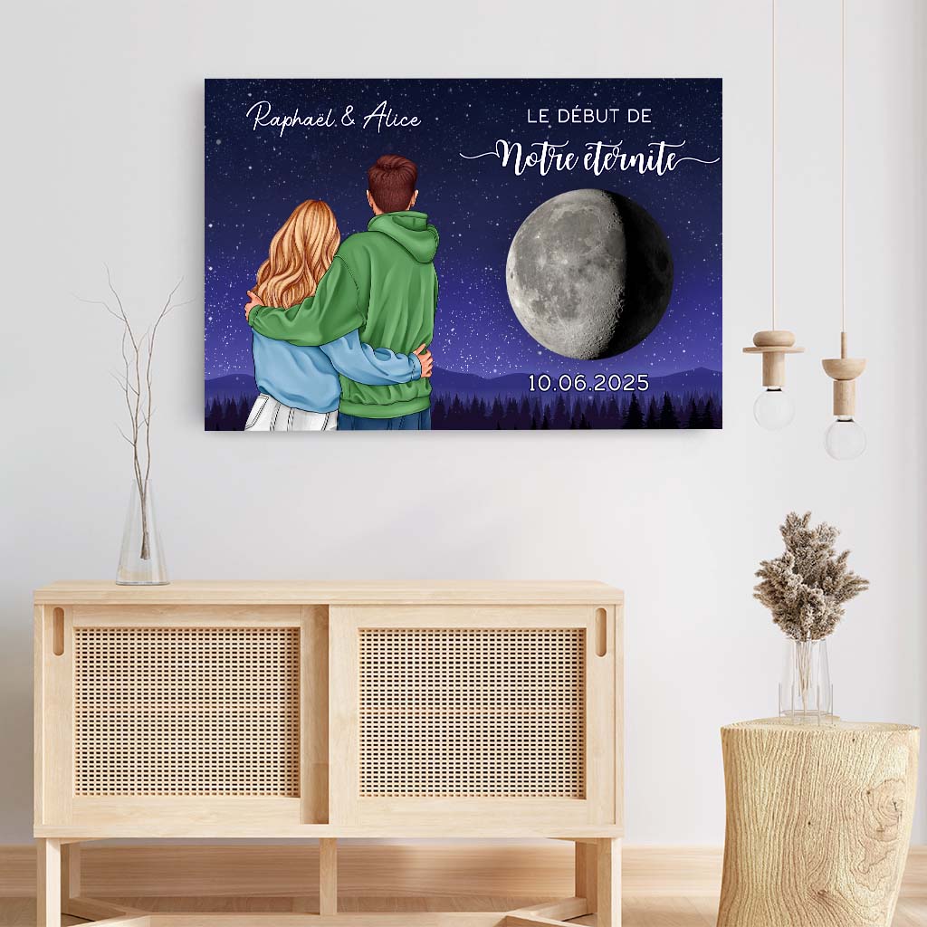 Toile Personnalisée - Phase De La Lune Début De Notre Éternité - Image 3