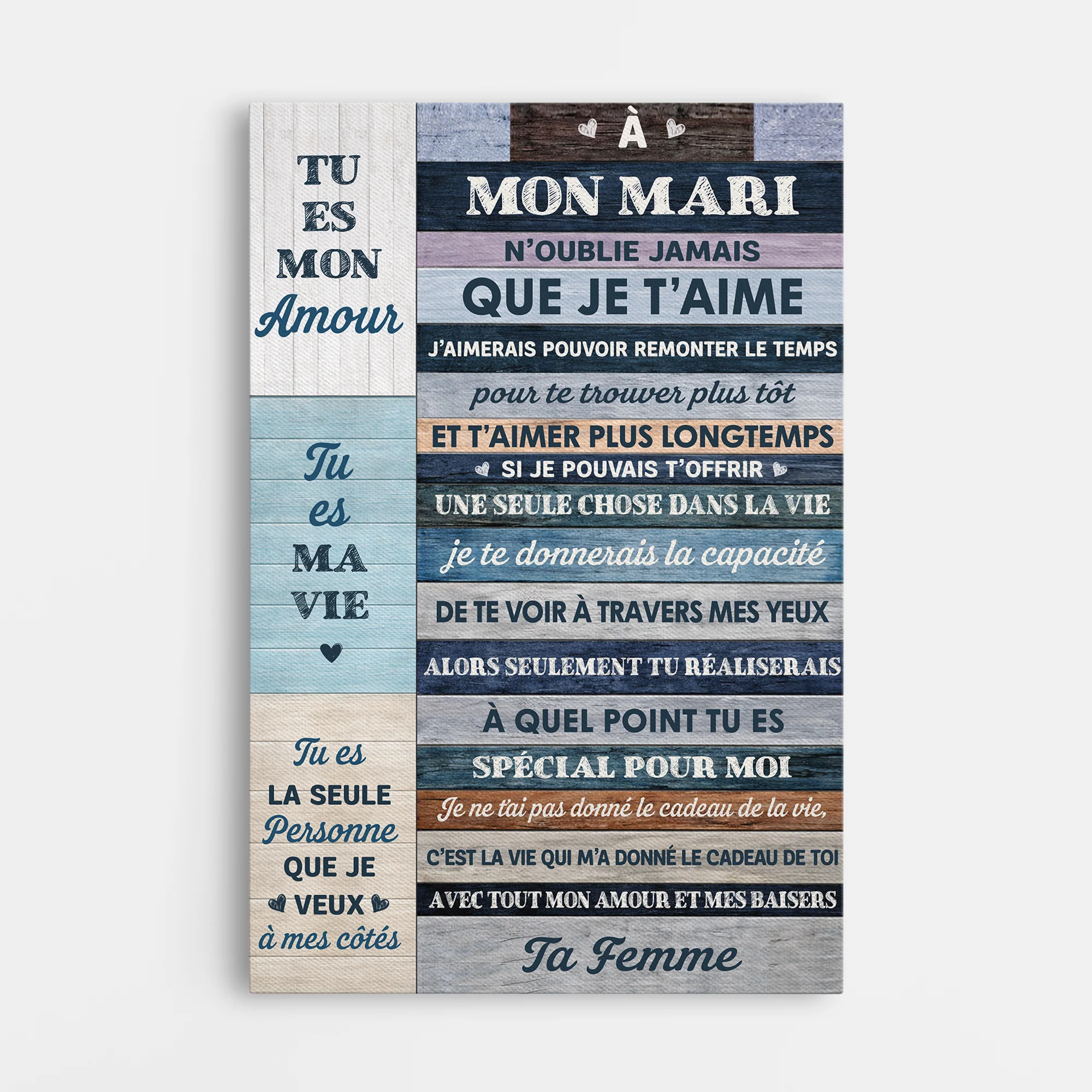 Toile Personnalisée Couple - Tu Es Mon Amour