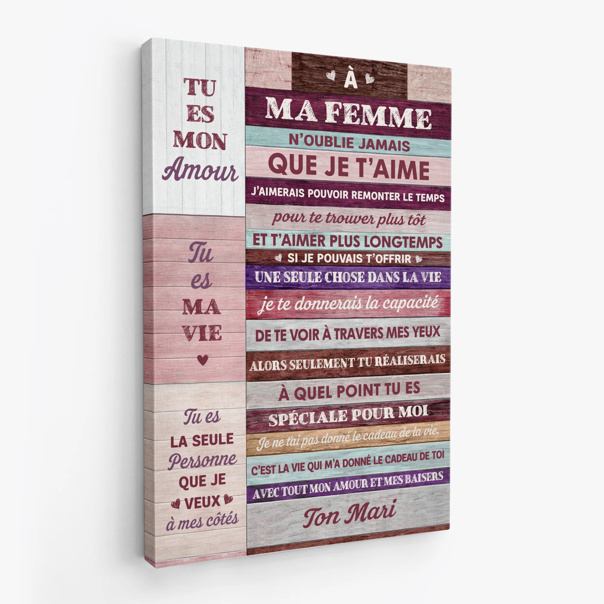 Toile Personnalisée Couple - Tu Es Mon Amour - Image 2