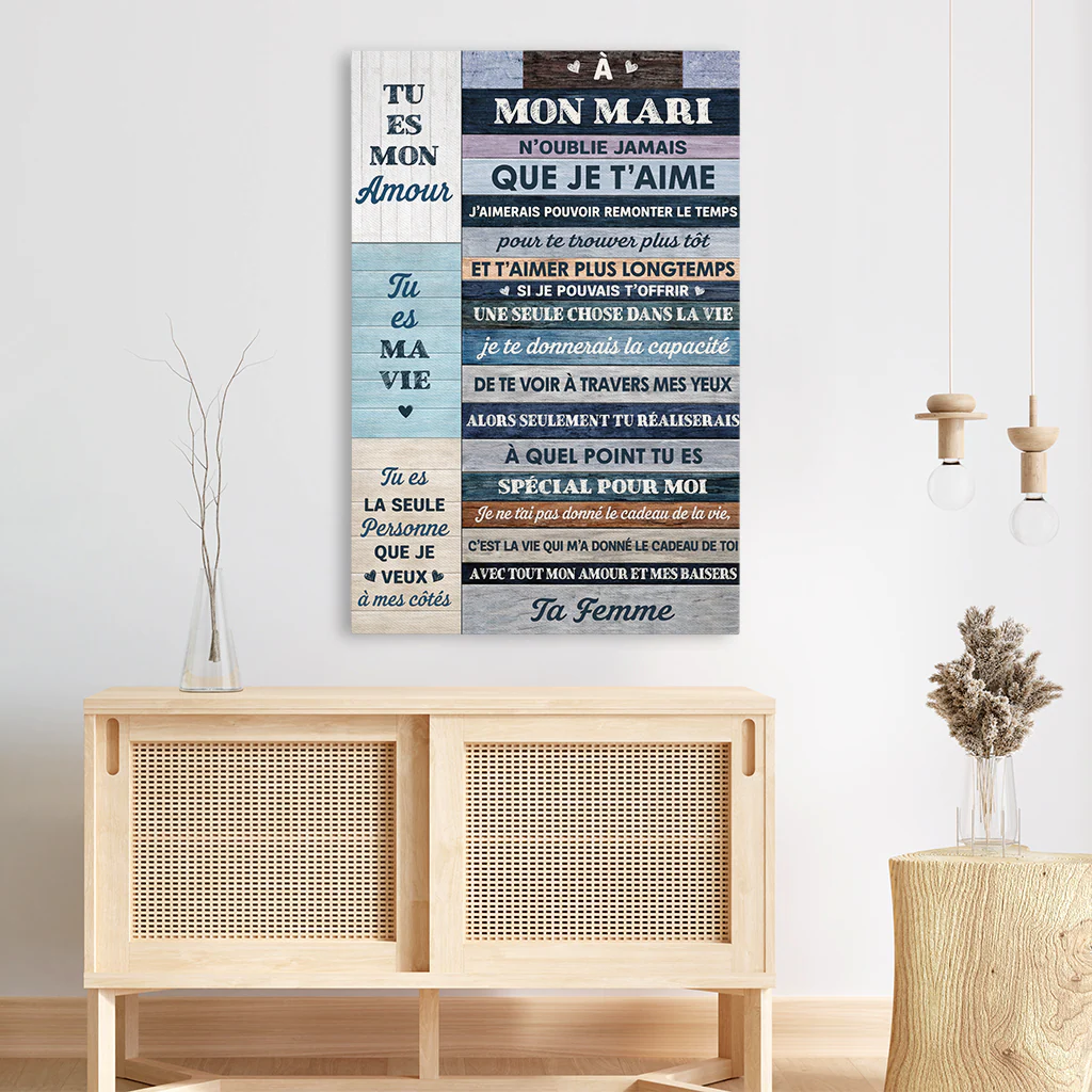 Toile Personnalisée Couple - Tu Es Mon Amour - Image 3