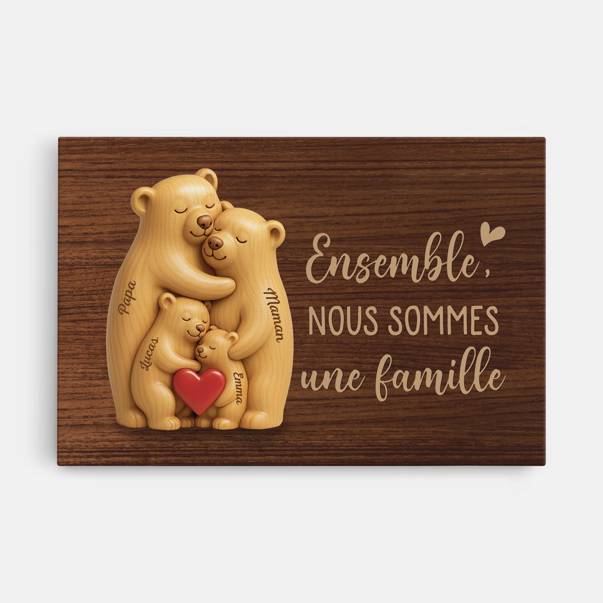 Toile Personnalisée - Ensemble Famille Ours