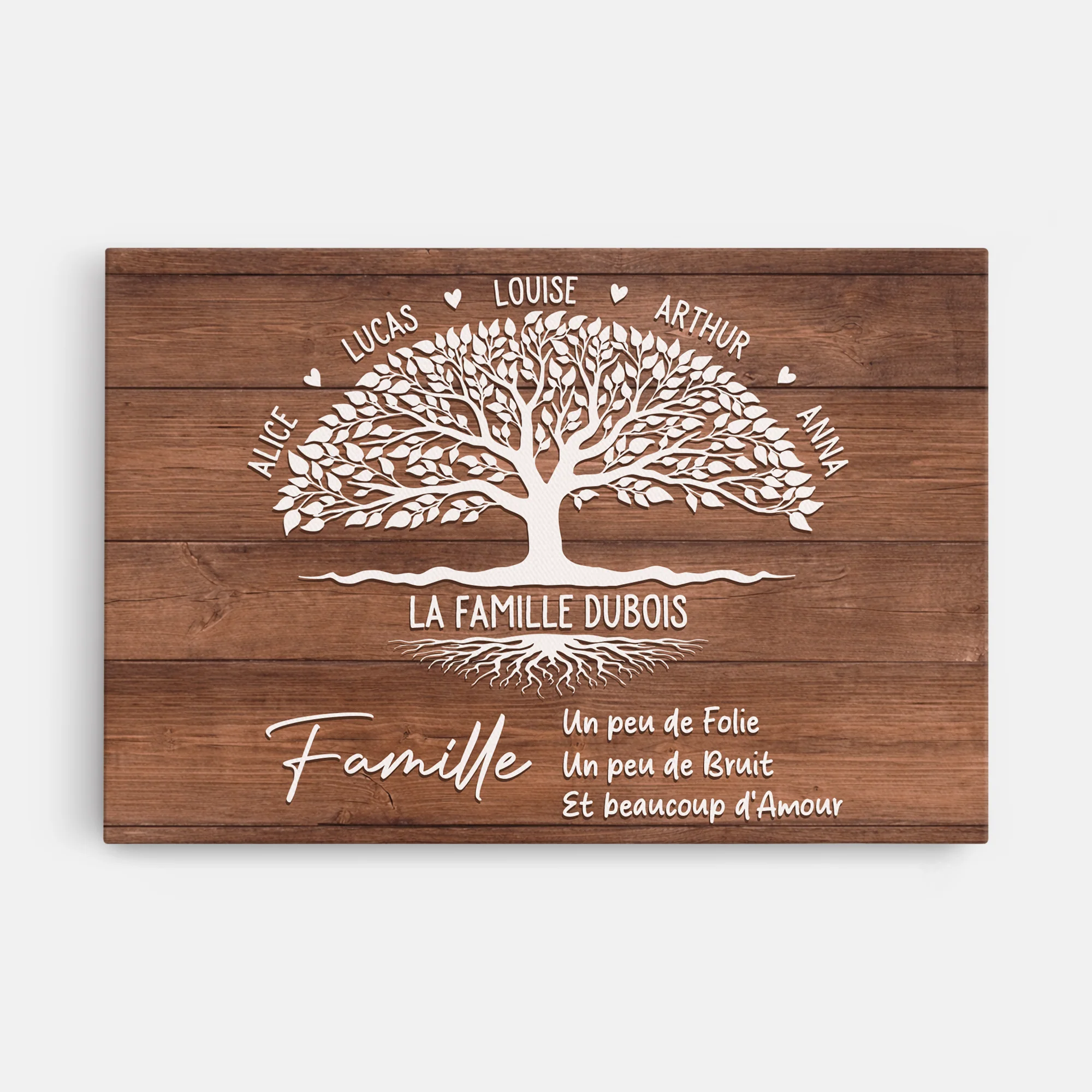 Toile Personnalisée Famille - Arbre De Vie Pour Papy Mamie