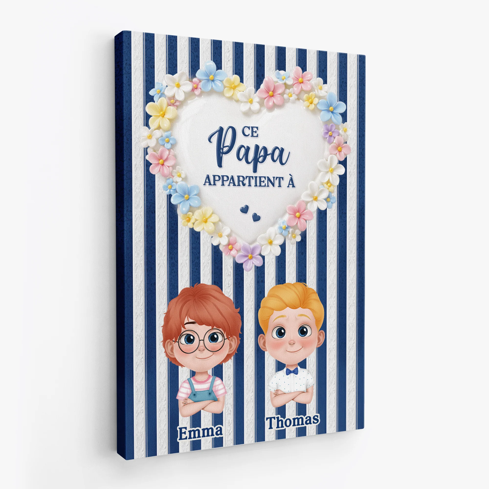 Toile Personnalisée Famille Avec Enfant - Papa Maman Appartient À - Image 2