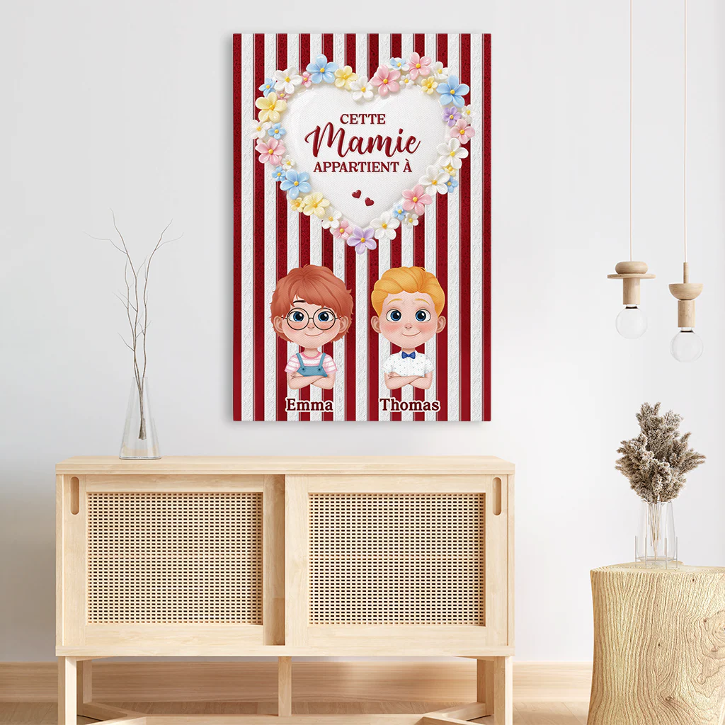 Toile Personnalisée Famille Avec Enfant - Papa Maman Appartient À - Image 3