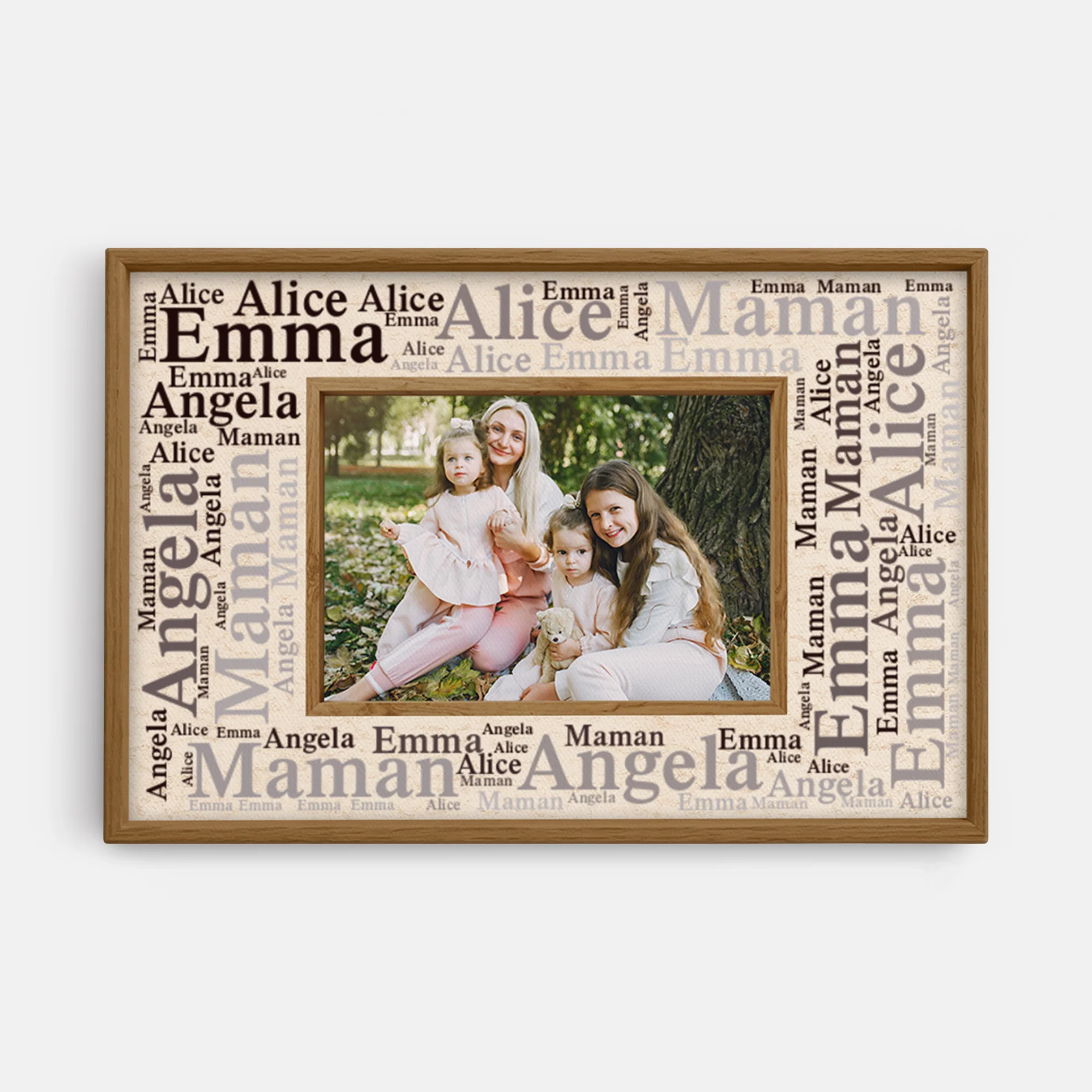 Toile Famille Personnalisé | Notre Papa Notre Maman Photo Prénom
