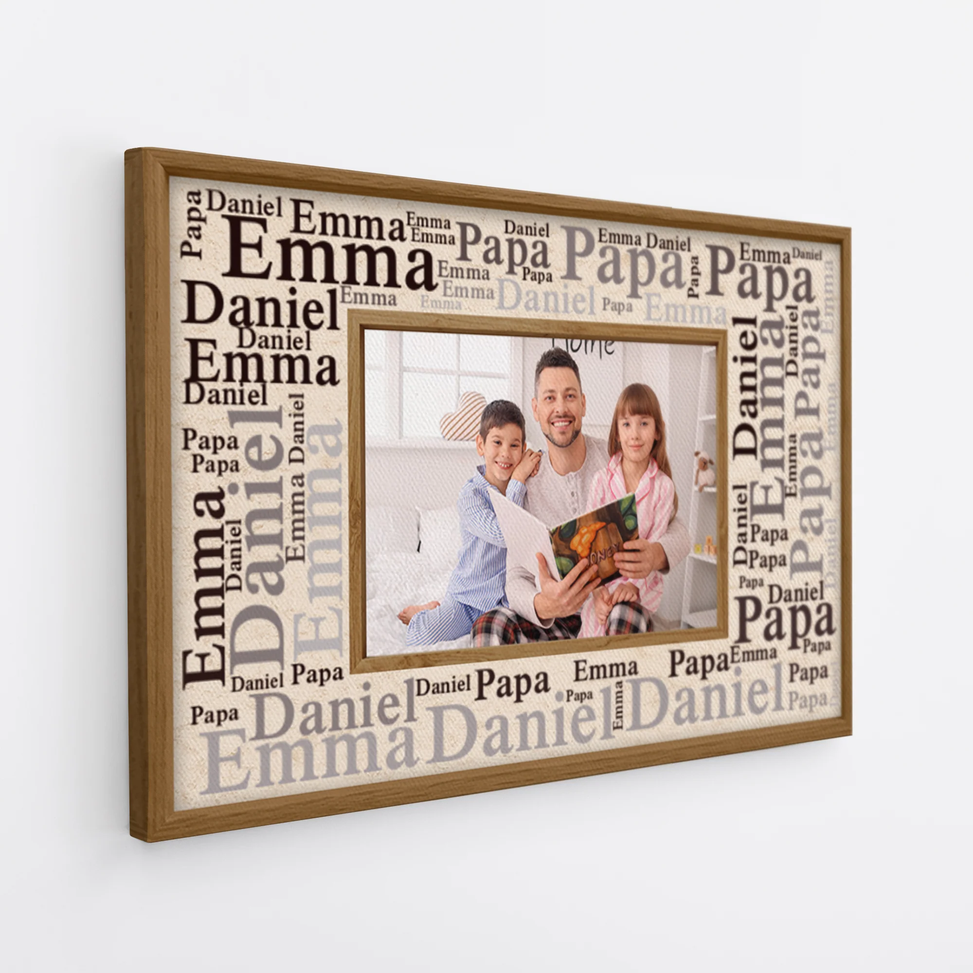 Toile Famille Personnalisé | Notre Papa Notre Maman Photo Prénom - Image 2