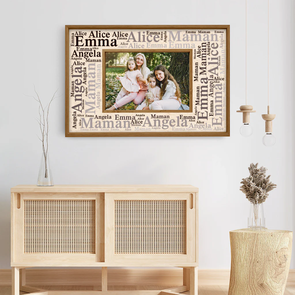 Toile Famille Personnalisé | Notre Papa Notre Maman Photo Prénom - Image 3
