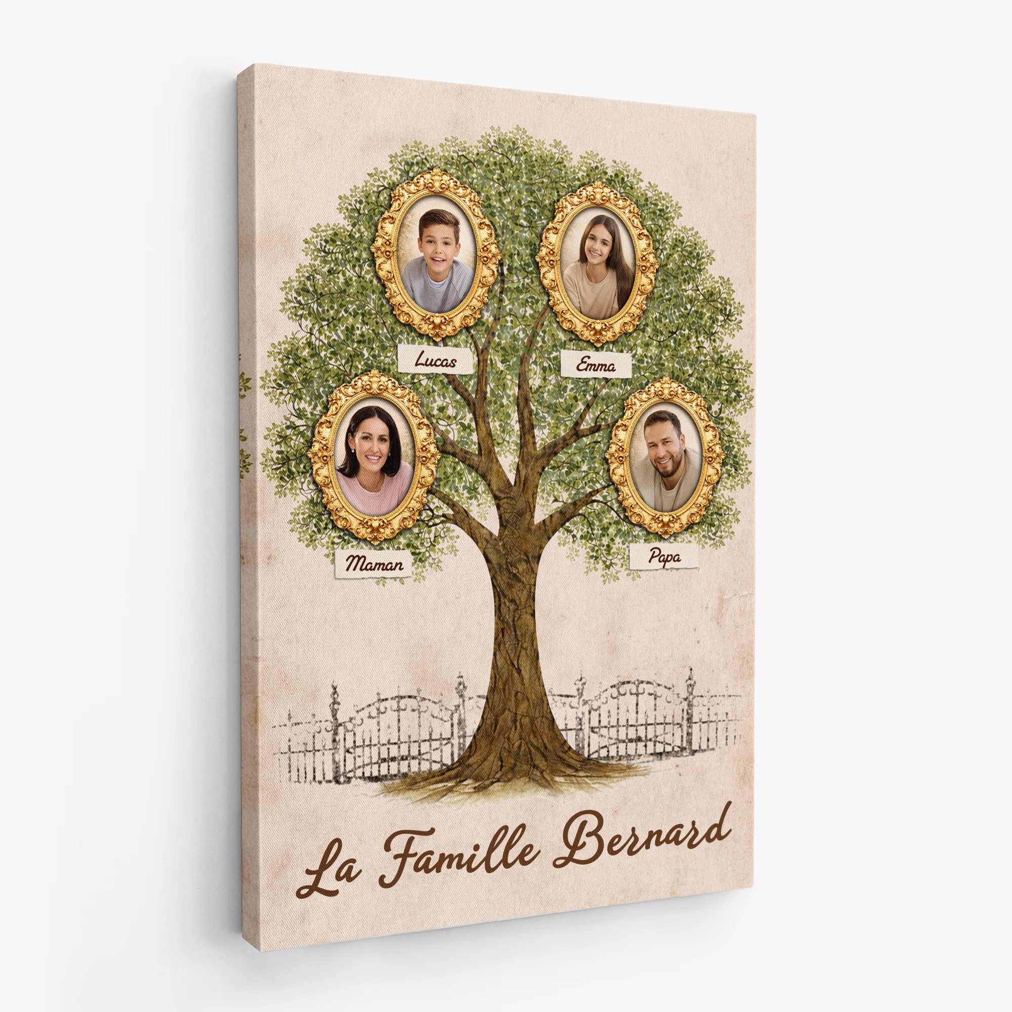 Toile Personnalisée Famille Avec Photo - Notre Arbre D'amour - Image 2