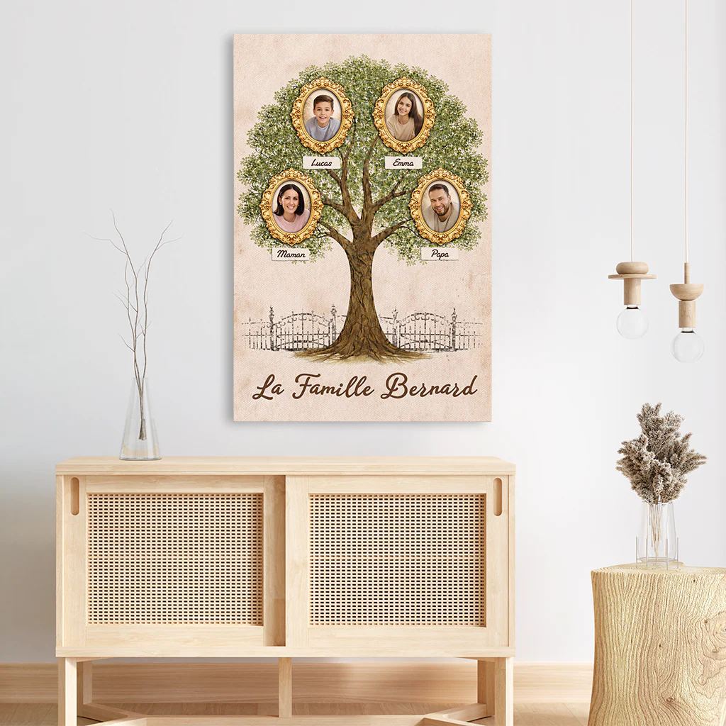 Toile Personnalisée Famille Avec Photo - Notre Arbre D'amour - Image 3