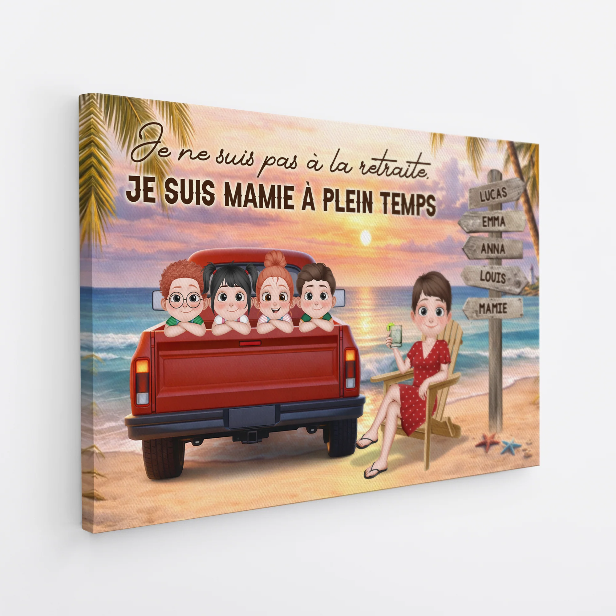 Tableau Personnalisé Maman | Cadeau Retraite Papy Mamie À Plein Temps - Image 2