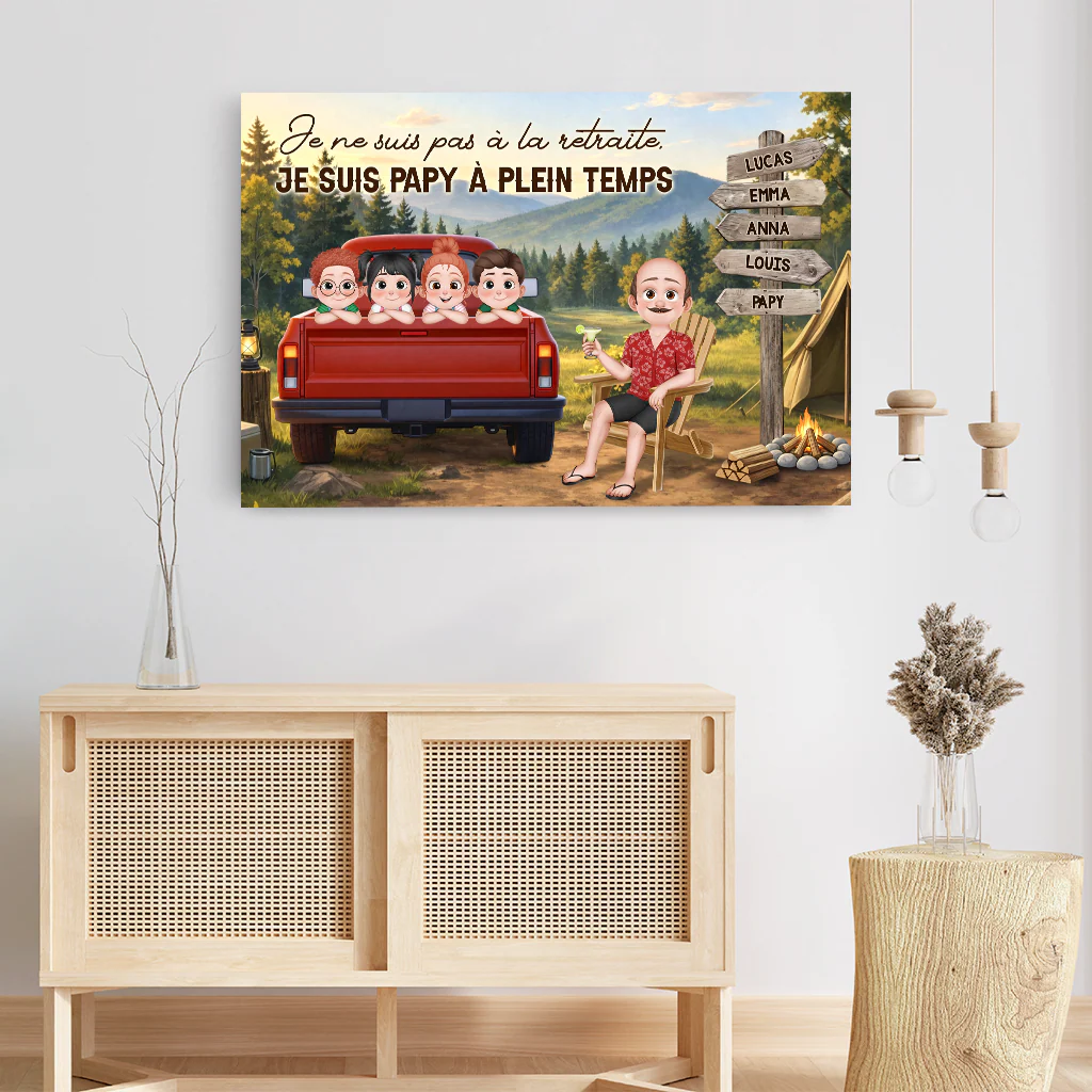 Tableau Personnalisé Maman | Cadeau Retraite Papy Mamie À Plein Temps - Image 3