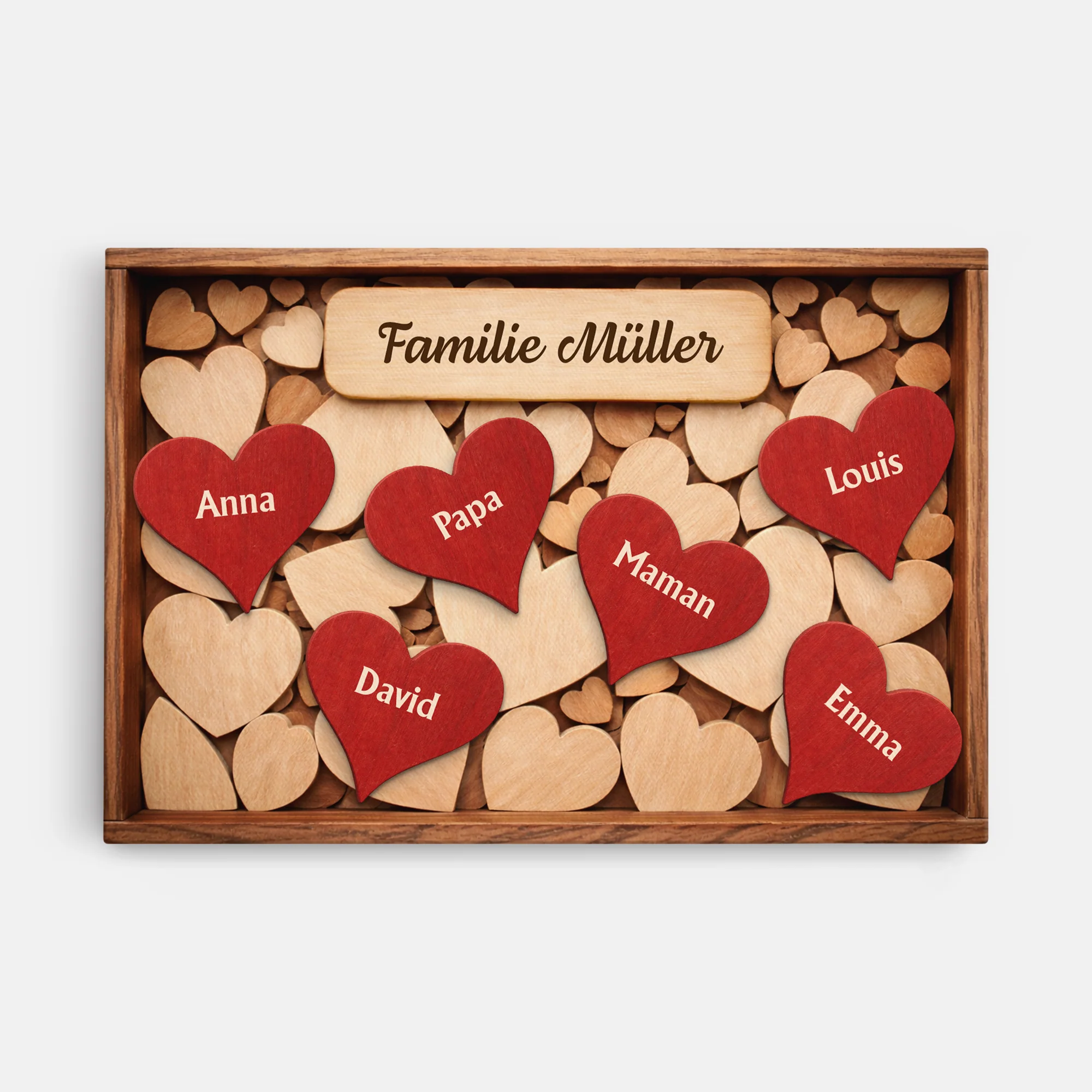 Toile Personnalisée Famille Cœur - Nous Sommes Une Famille