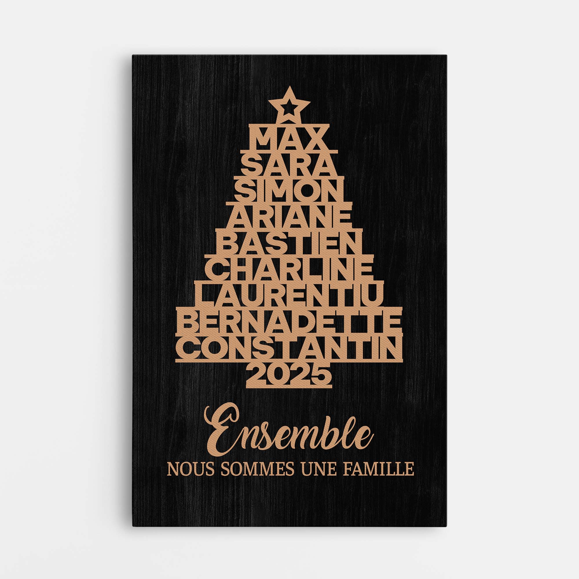 Toile Personnalisée - Famille Ensemble Avec Sapin De Noël