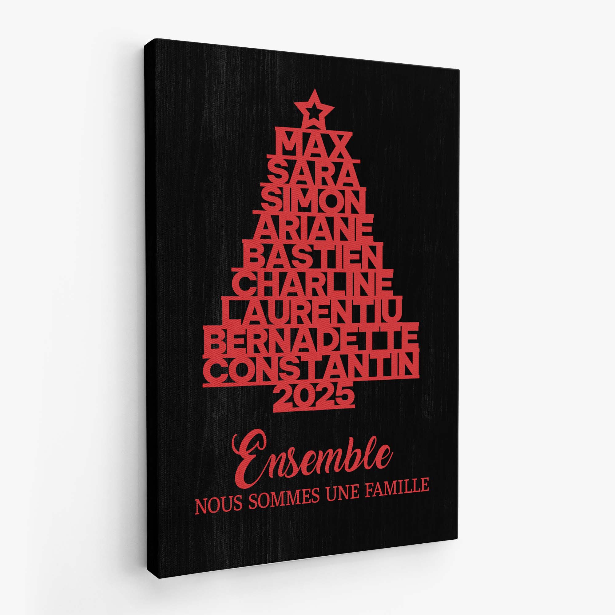 Toile Personnalisée - Famille Ensemble Avec Sapin De Noël - Image 2