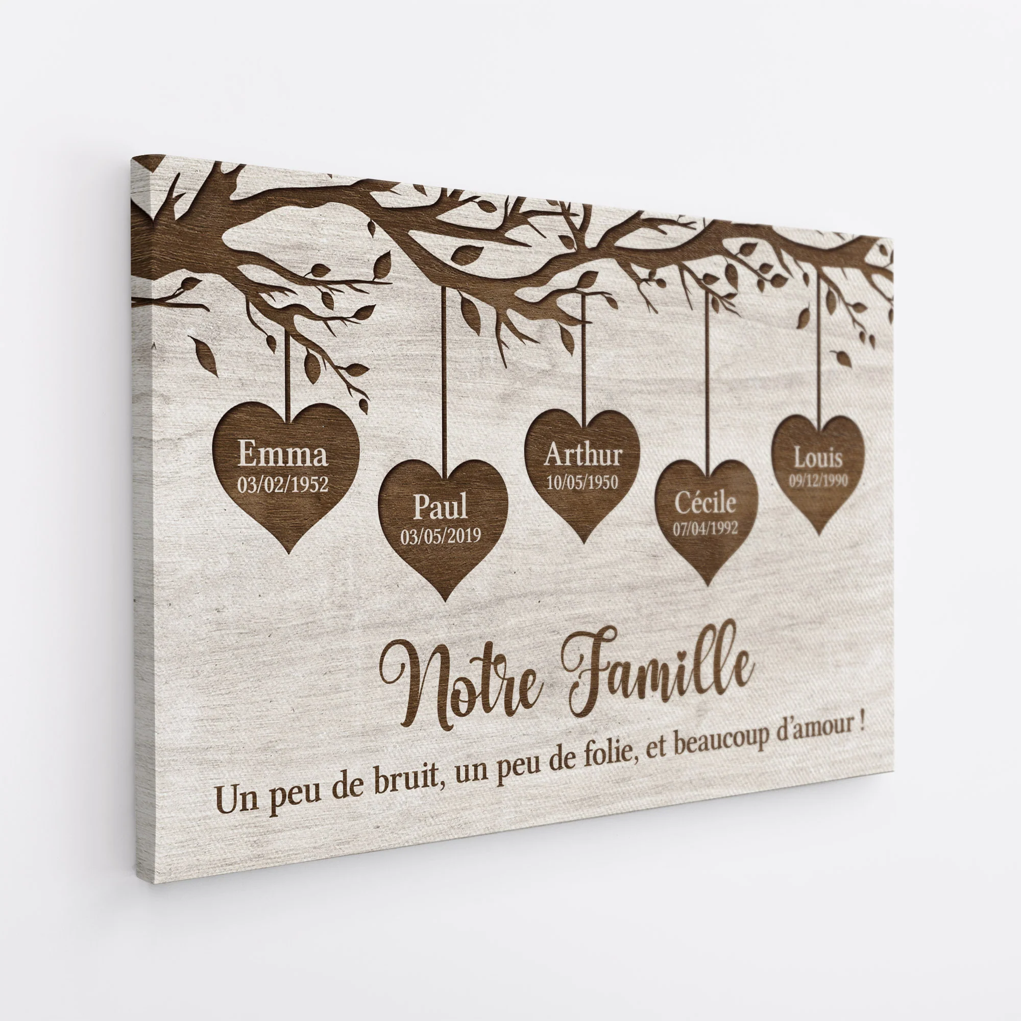 Toile Personnalisée Famille - Là Où La Vie Commence - Image 2