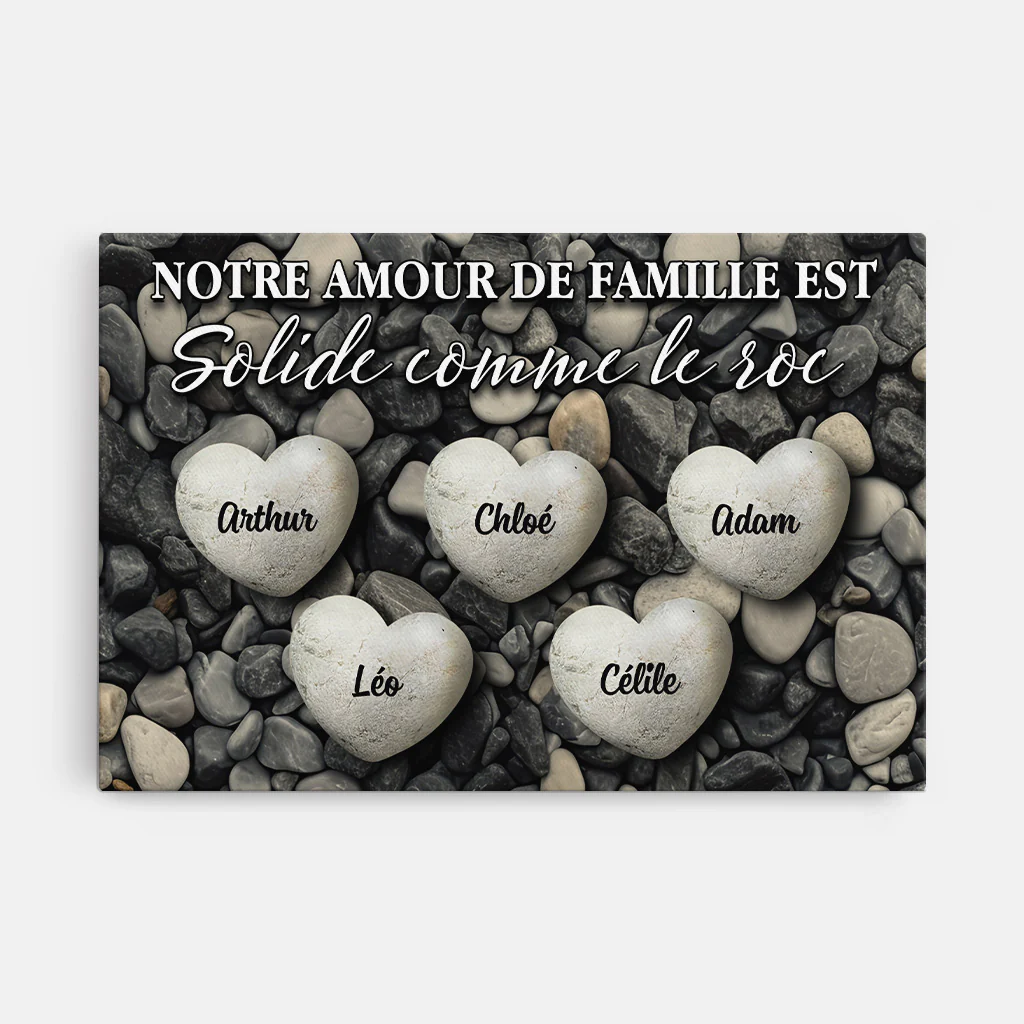 Toile Personnalisée Famille - Solide Comme Le Roc