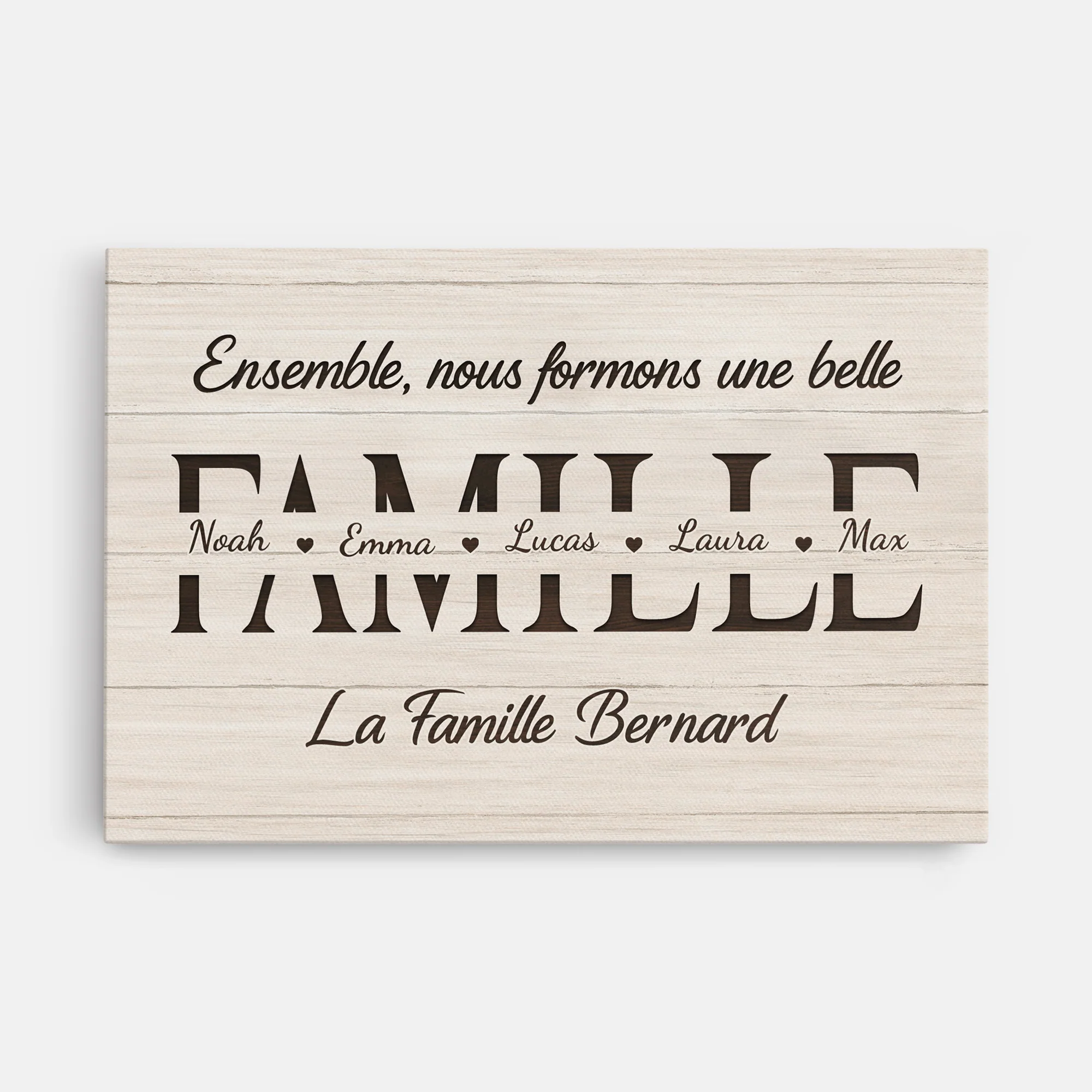Toile Personnalisée Famille - Une Belle Famille
