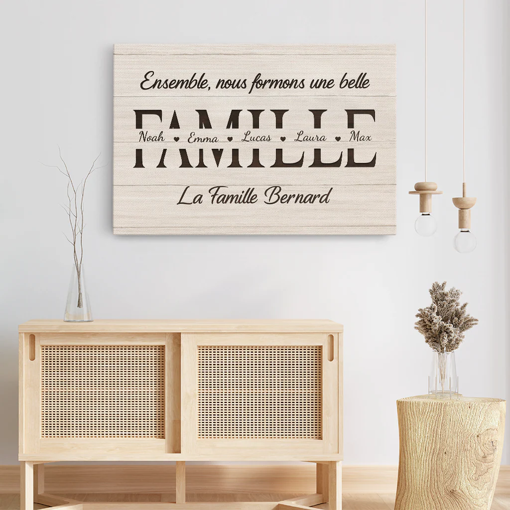 Toile Personnalisée Famille - Une Belle Famille - Image 3