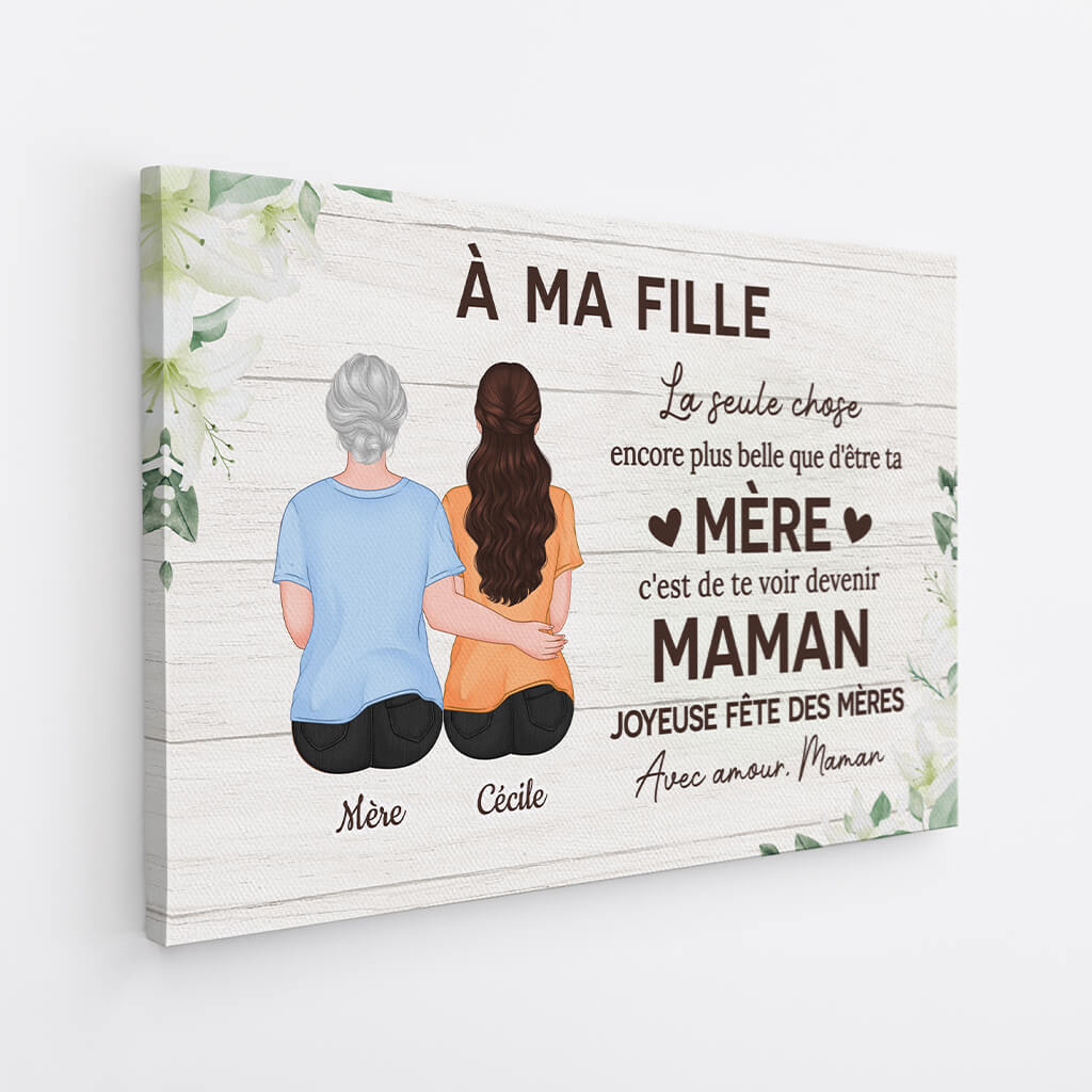 Toile Personnalisée Fête Des Mères - À Ma Fille - Image 2