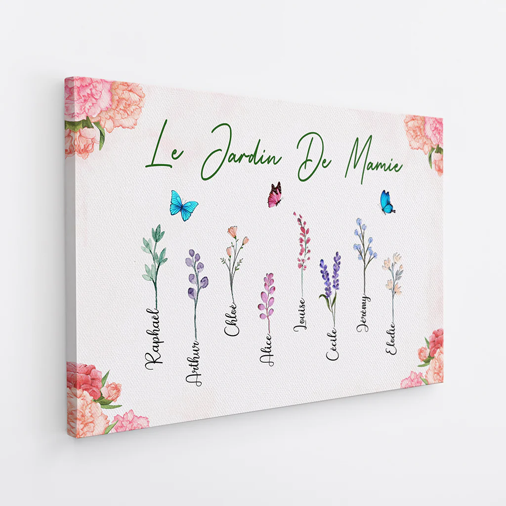 Toile Personnalisée Mamie - Le Jardin De Mamie - Jolies Fleurs - Image 2
