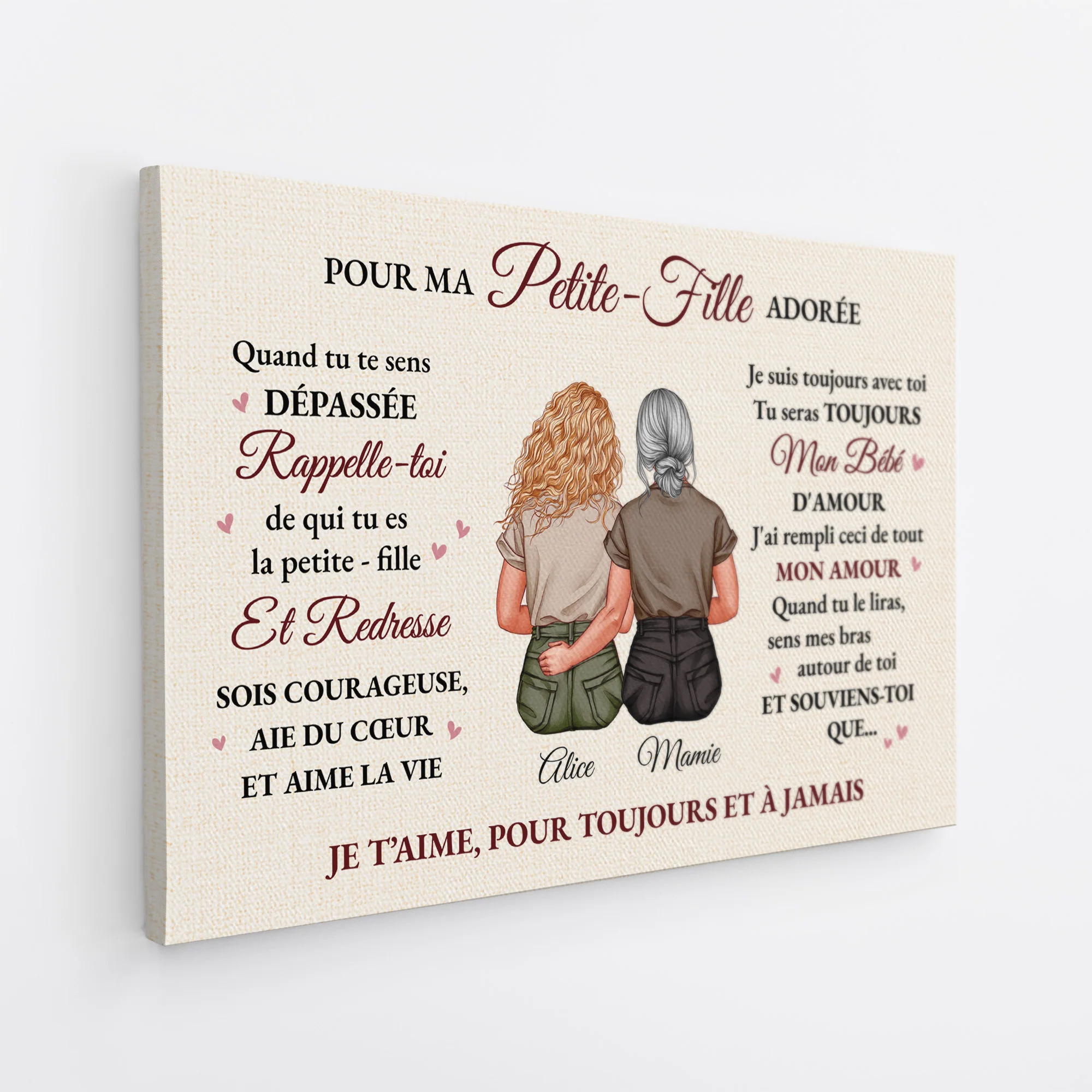 Toile Fete Des Meres | Maman À Ma Belle Fille Personnalisée - Image 2