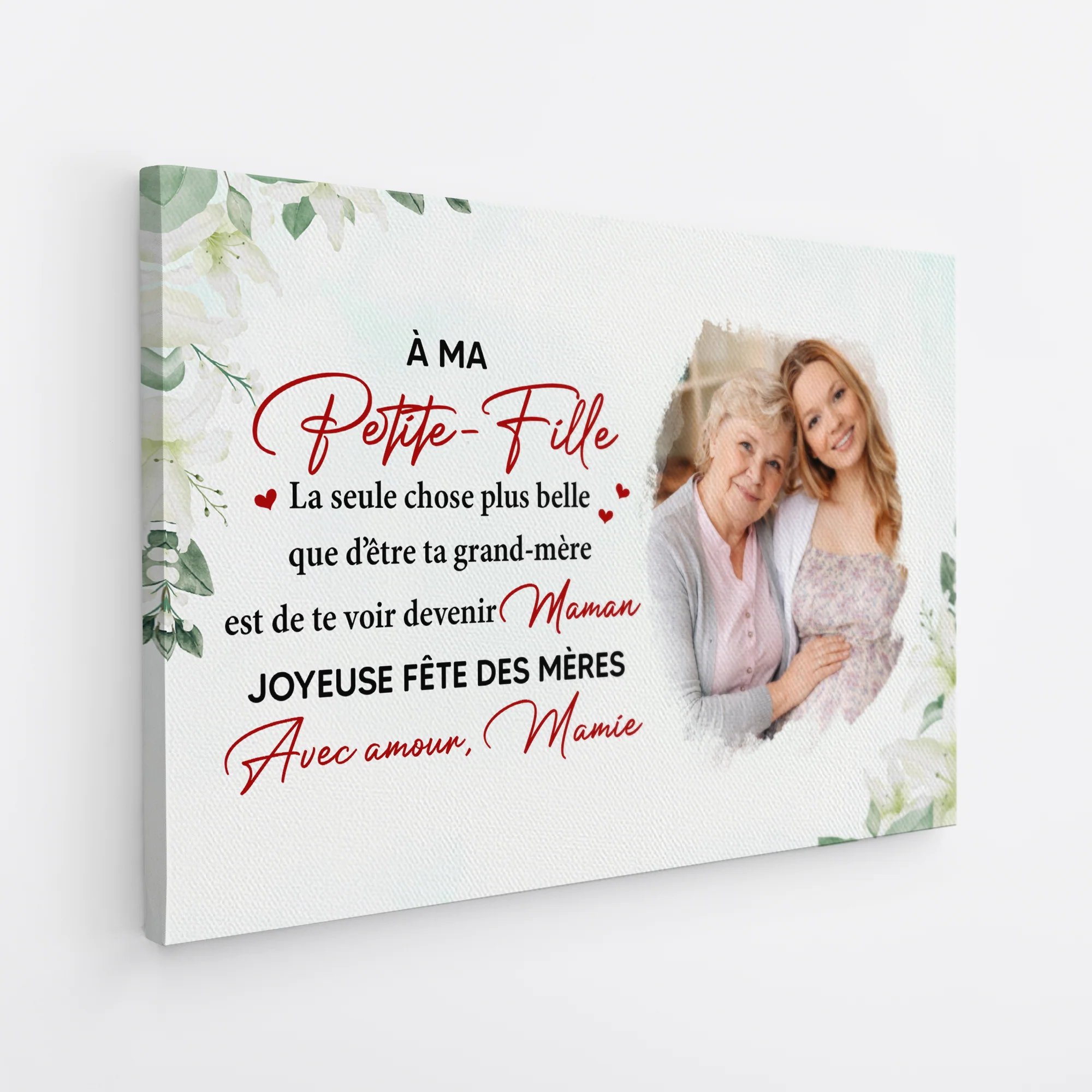 Toile Personnalisée Maman Avec Photo - Joyeuse Fête Des Mères - Image 2