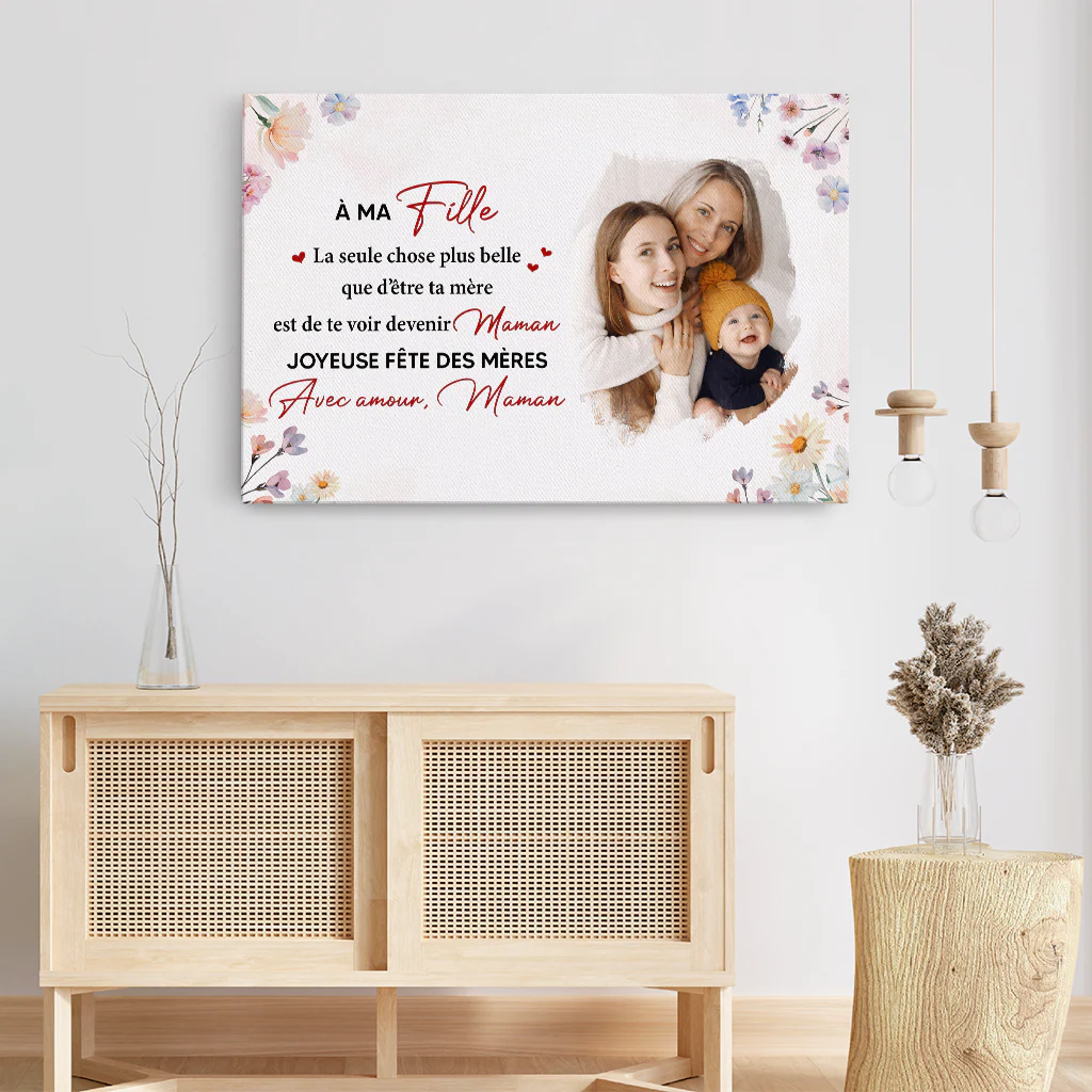 Toile Personnalisée Maman Avec Photo - Joyeuse Fête Des Mères - Image 3