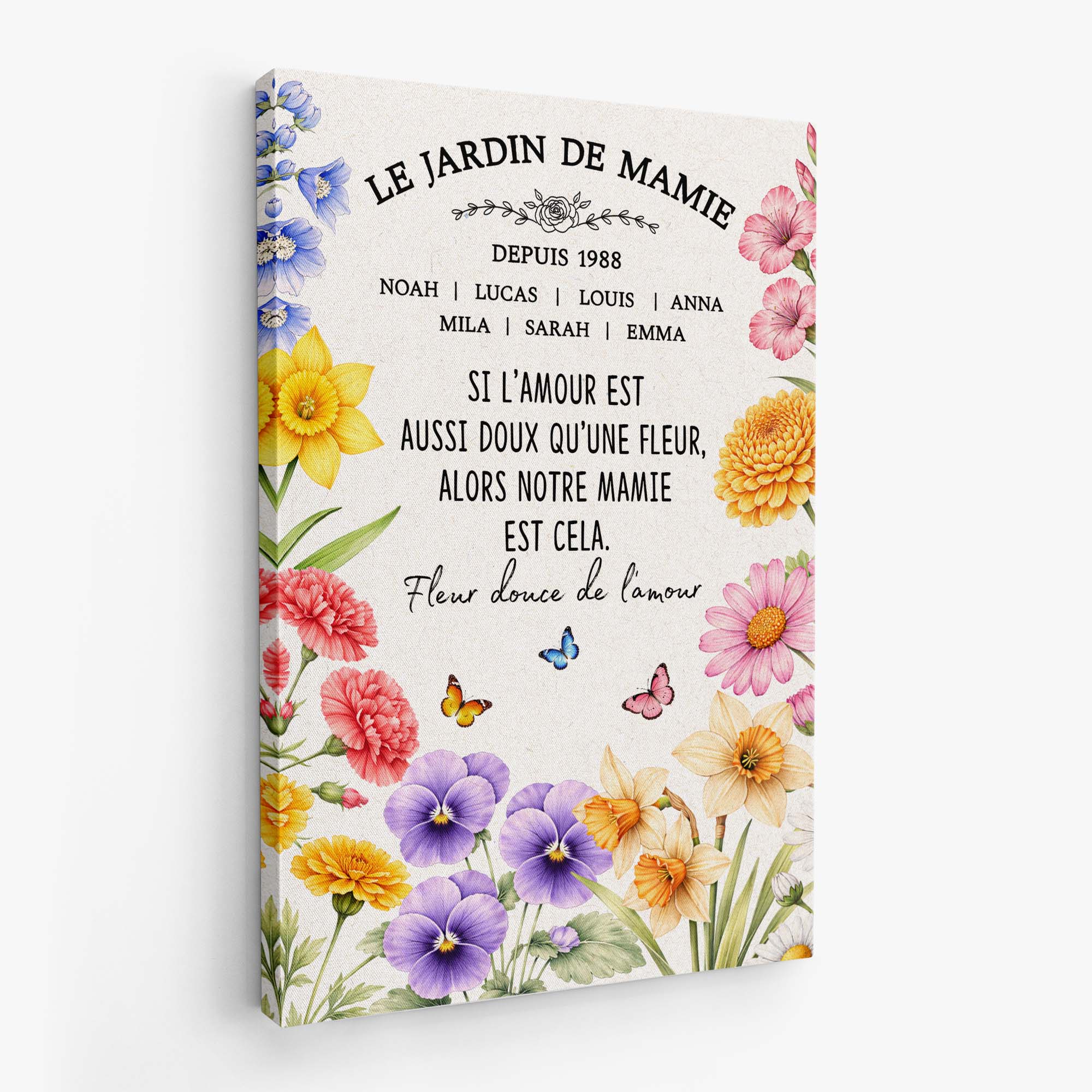Tableau Personnalisé Maman | Toile Amour Le Jardin De Maman Mamie - Image 2