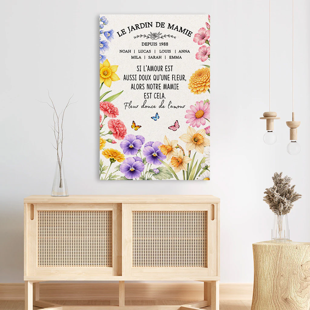 Tableau Personnalisé Maman | Toile Amour Le Jardin De Maman Mamie - Image 3