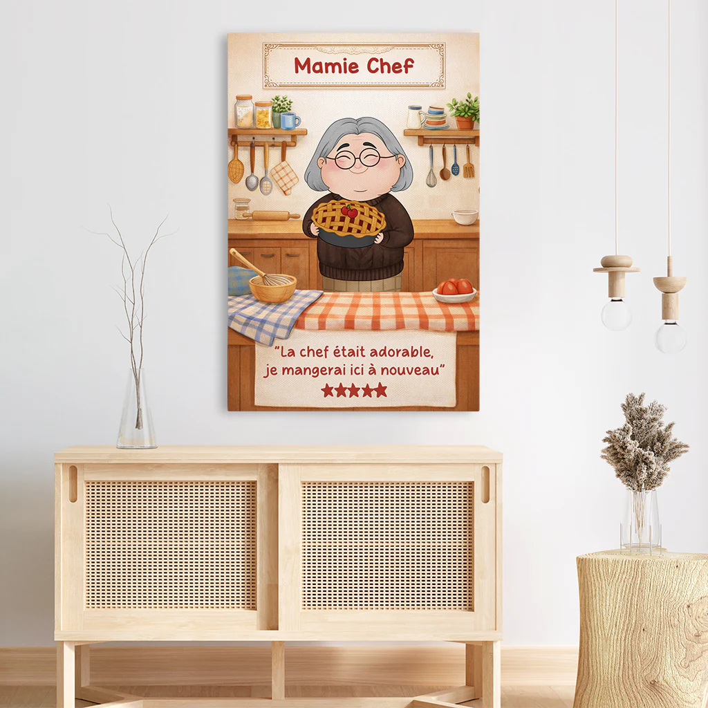 Toile Personnalisé Maman | Mamie Maman Chef Adorable - Image 3