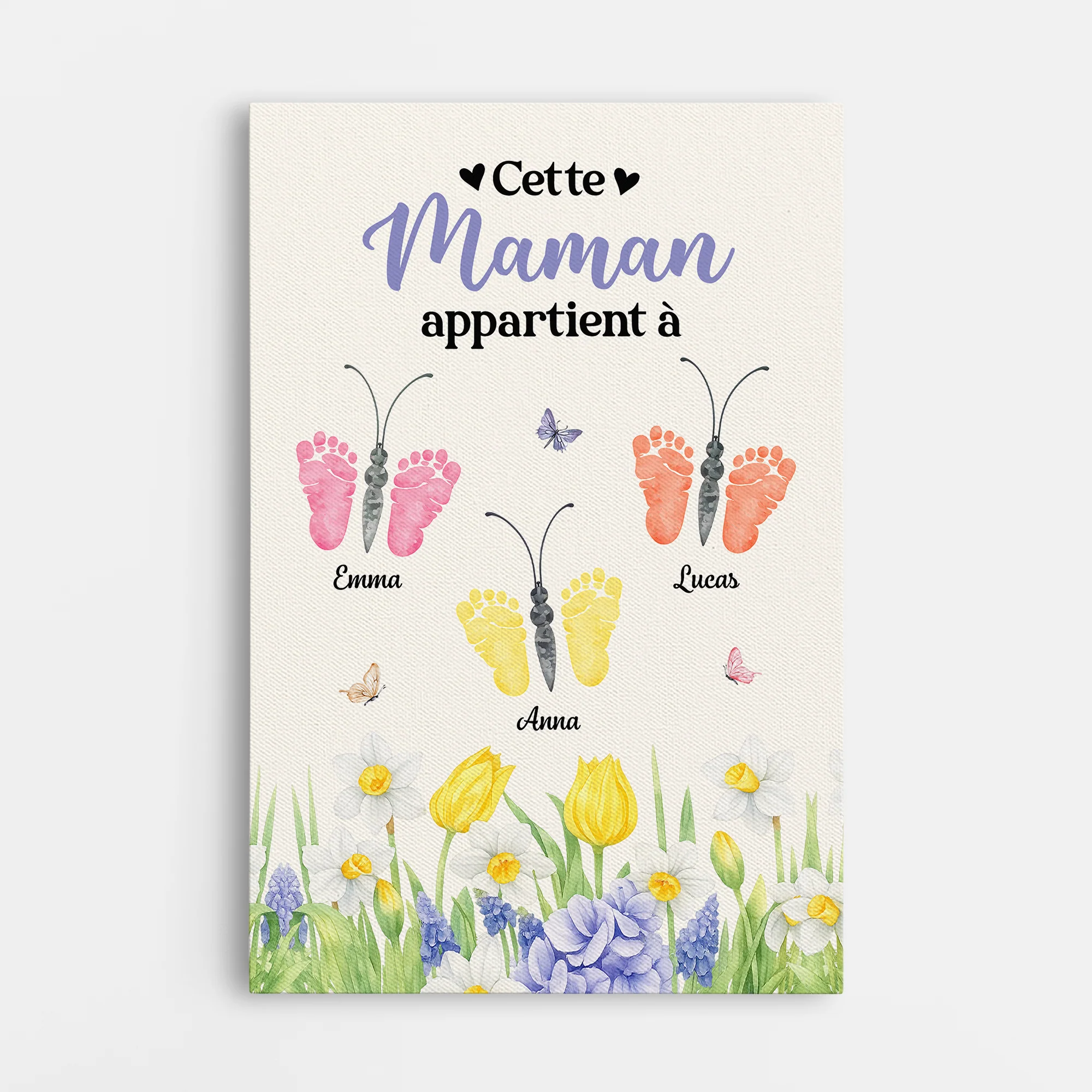 Toile Personnalisé Maman | Empreinte Ce Maman Appartient À